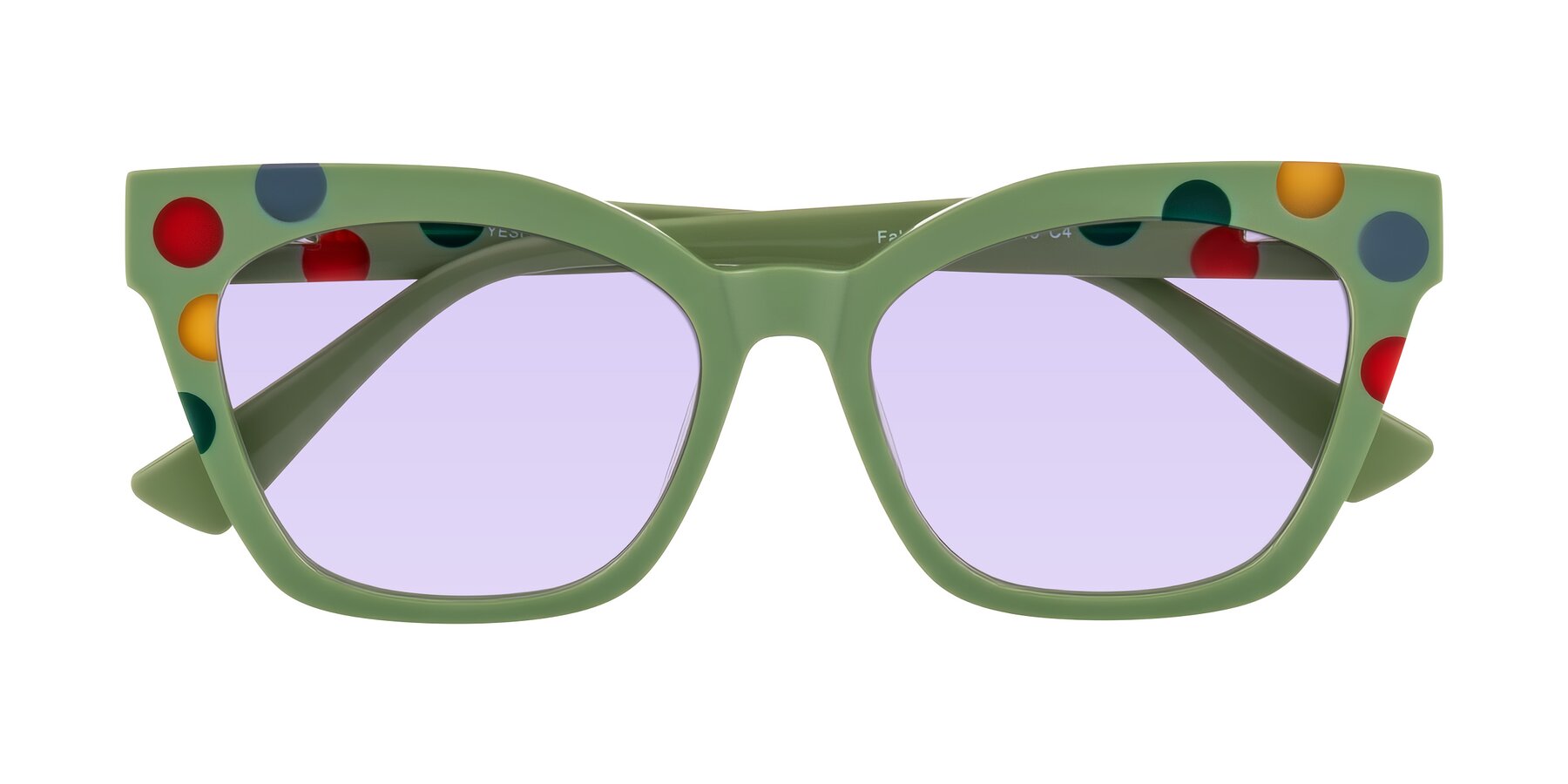 Folded Front of Falcon in Ladybug Red with Light Purple Tinted Lenses