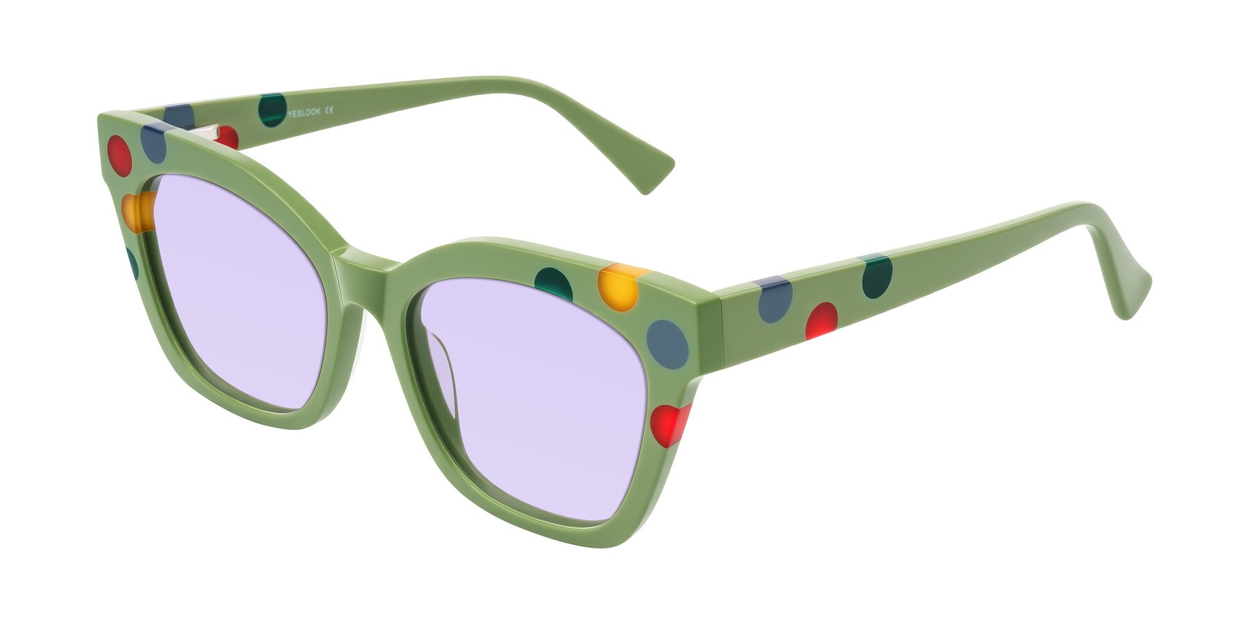 Angle of Falcon in Ladybug Red with Light Purple Tinted Lenses
