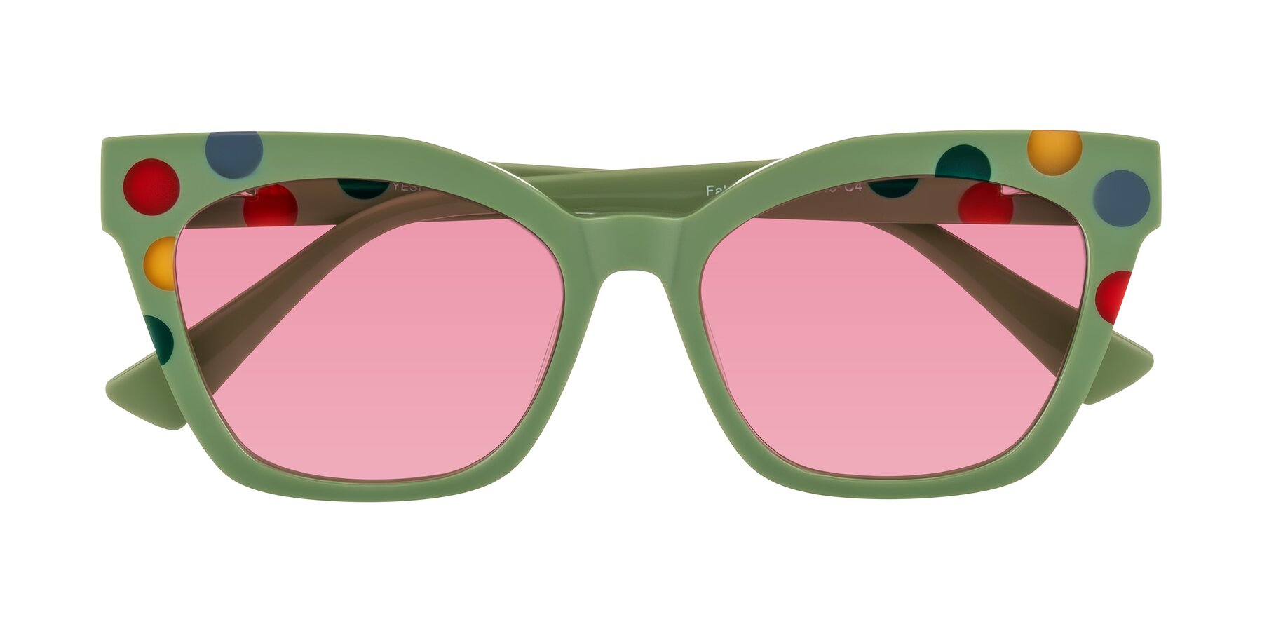 Folded Front of Falcon in Ladybug Red with Pink Tinted Lenses