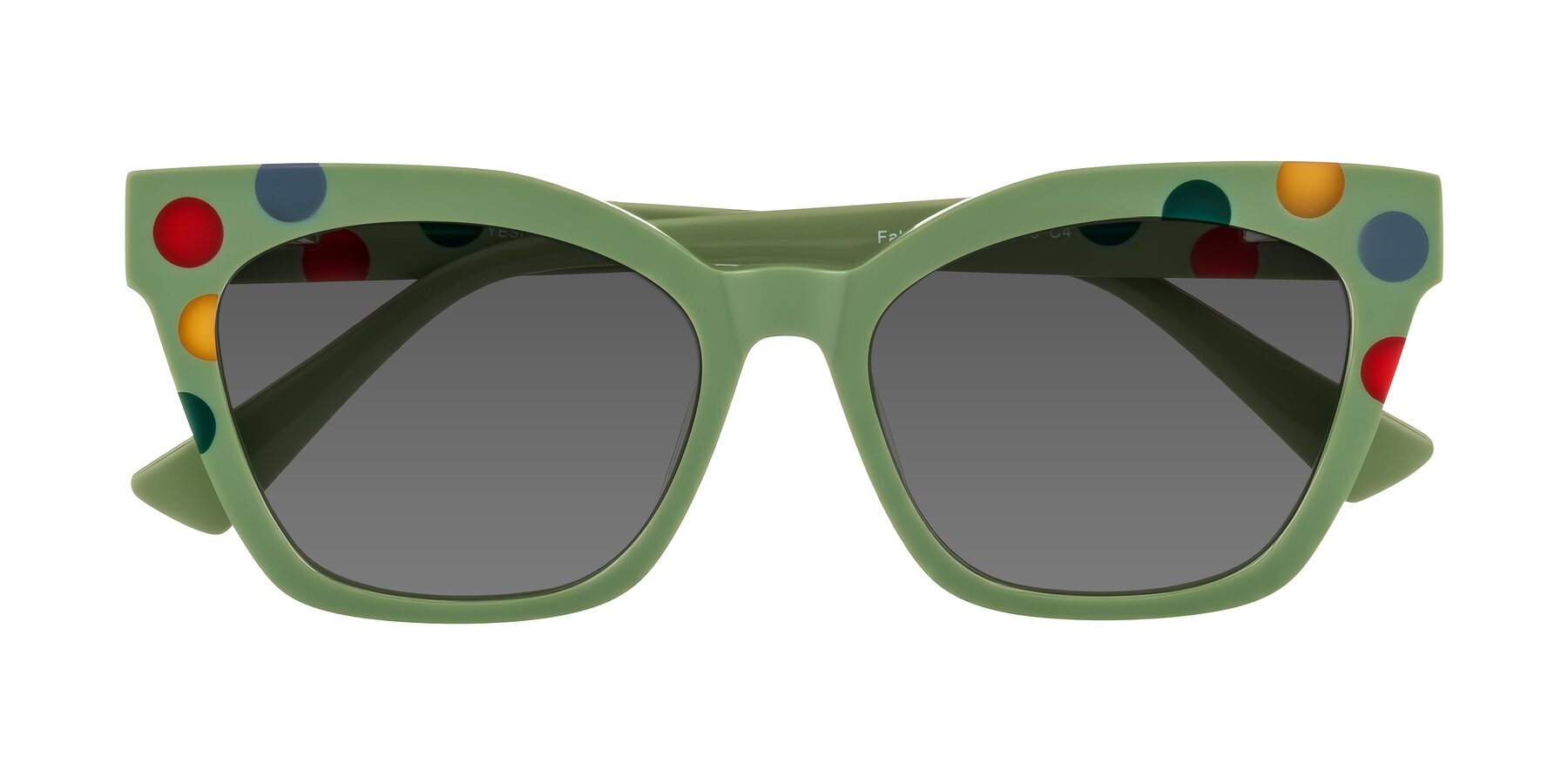 Folded Front of Falcon in Ladybug Red with Medium Gray Tinted Lenses