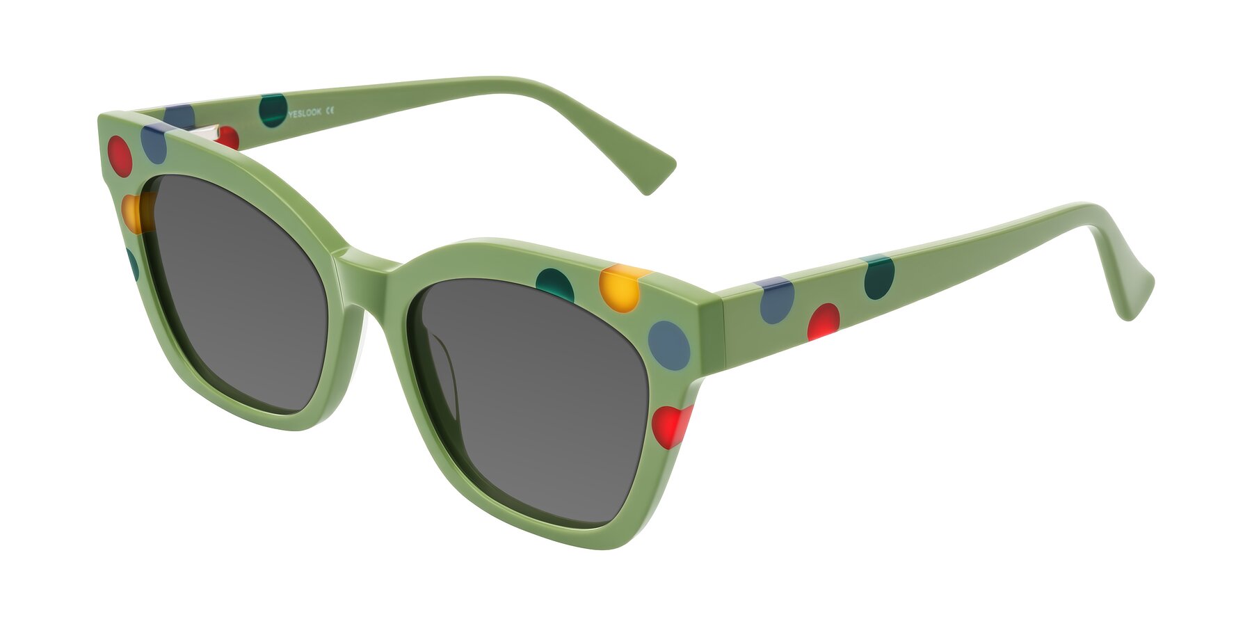 Angle of Falcon in Ladybug Red with Medium Gray Tinted Lenses