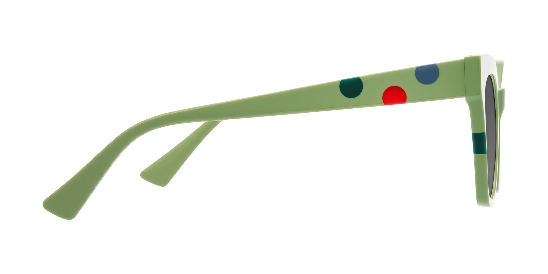 Side of Falcon in Ladybug Red with Medium Gray Tinted Lenses