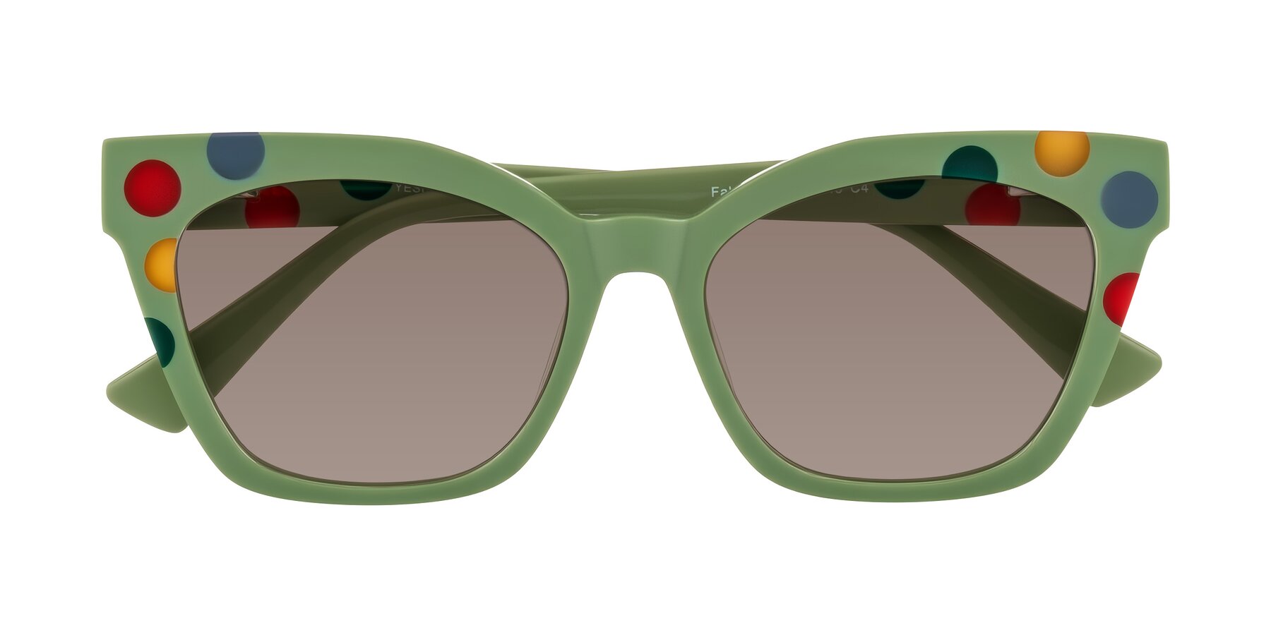 Folded Front of Falcon in Ladybug Red with Medium Brown Tinted Lenses