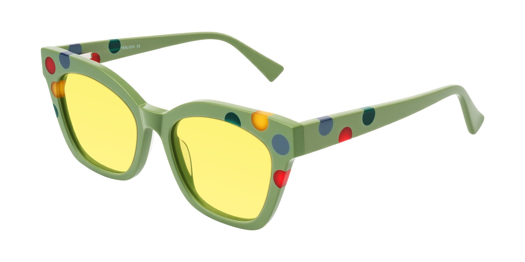 Angle of Falcon in Ladybug Red with Medium Yellow Tinted Lenses