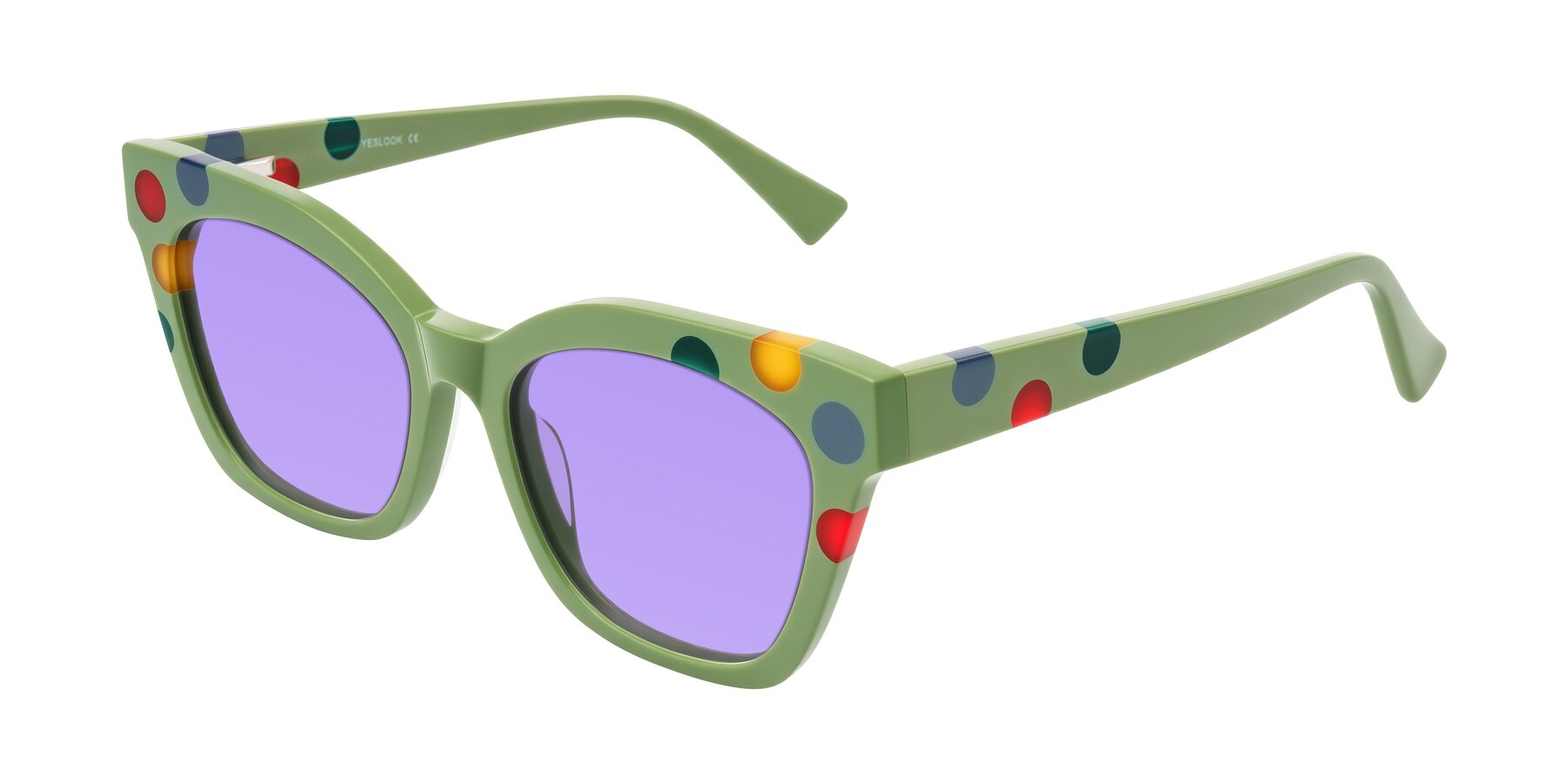 Angle of Falcon in Ladybug Red with Medium Purple Tinted Lenses
