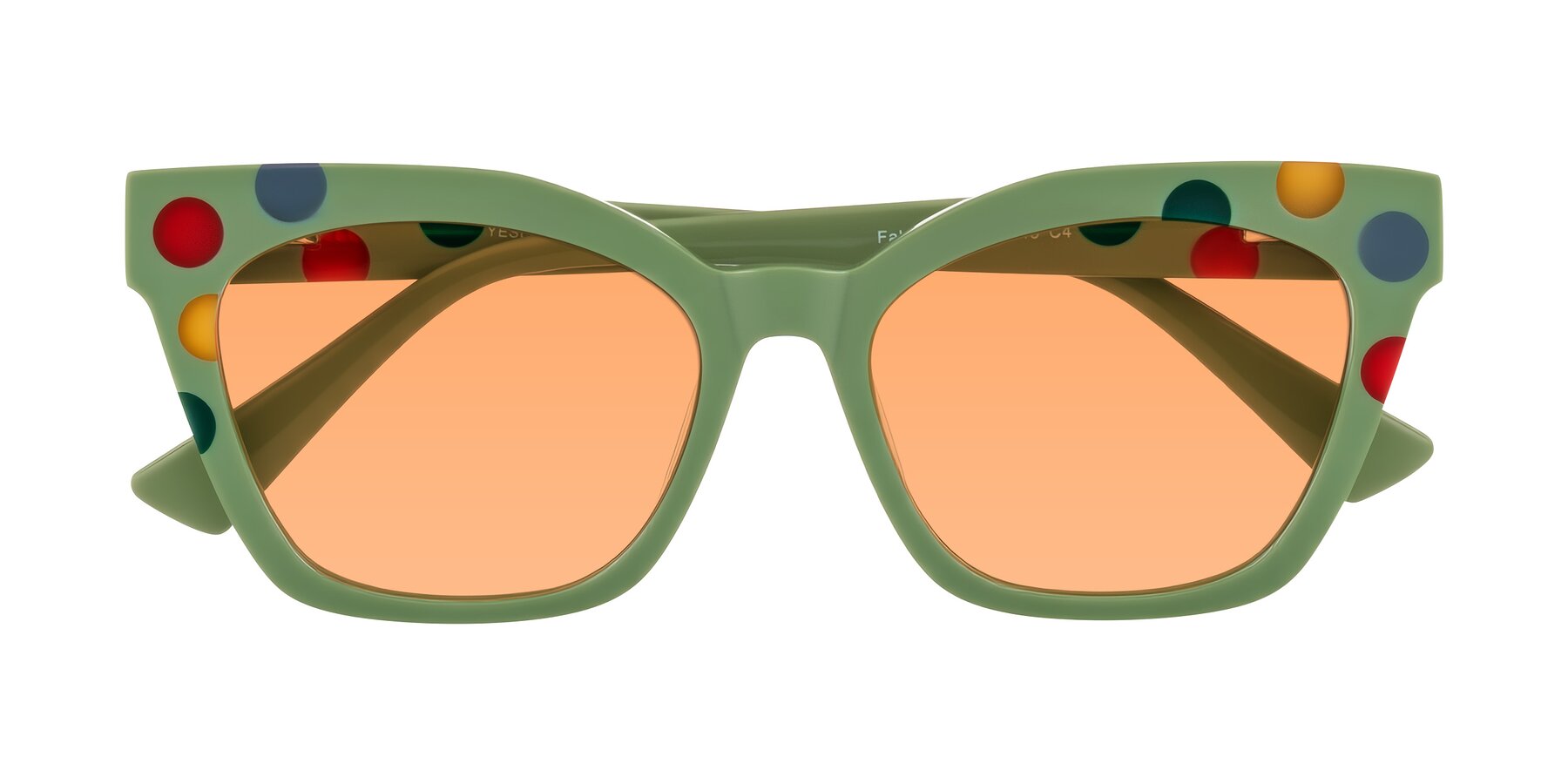 Folded Front of Falcon in Ladybug Red with Medium Orange Tinted Lenses