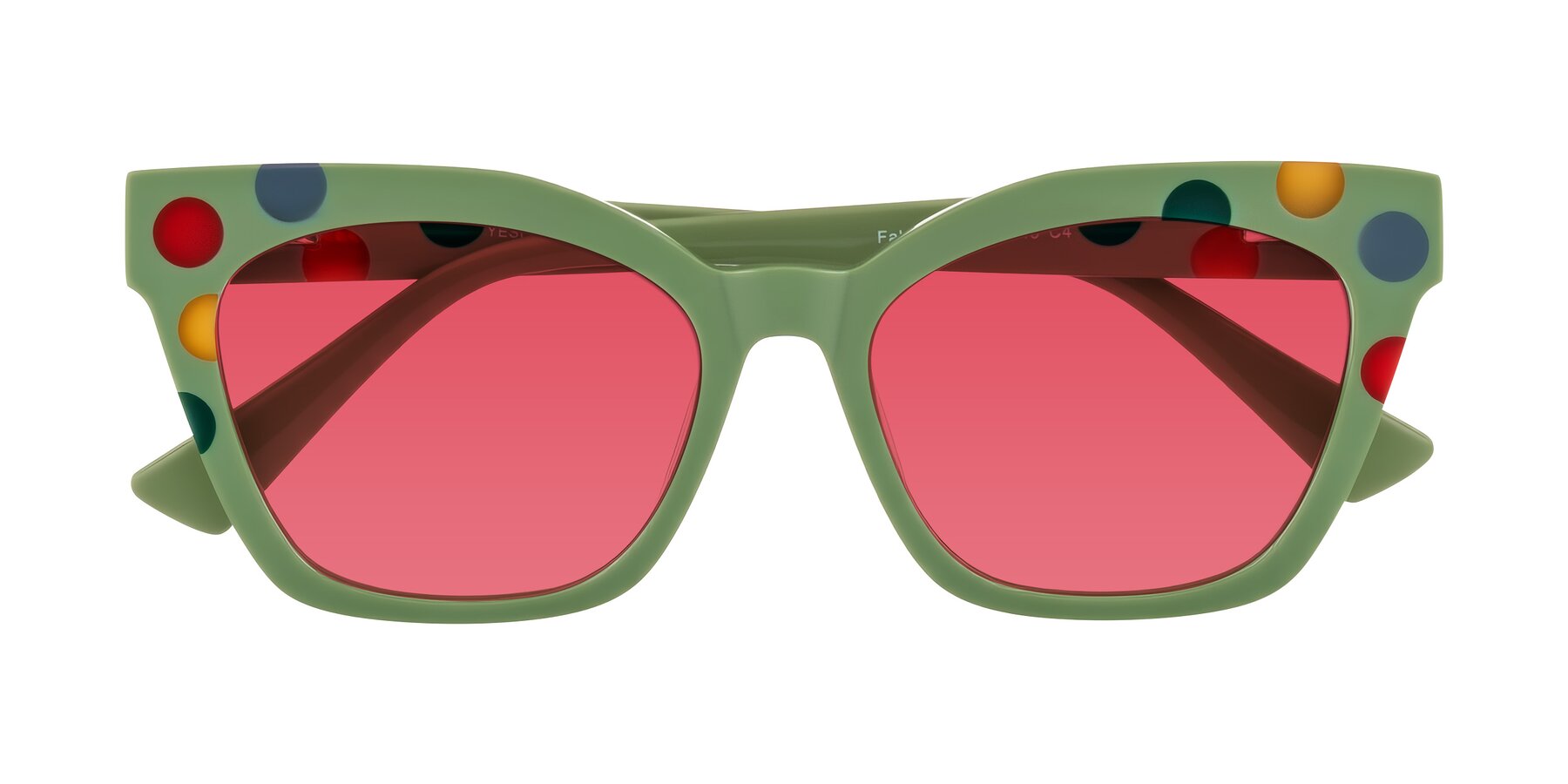 Folded Front of Falcon in Ladybug Red with Red Tinted Lenses
