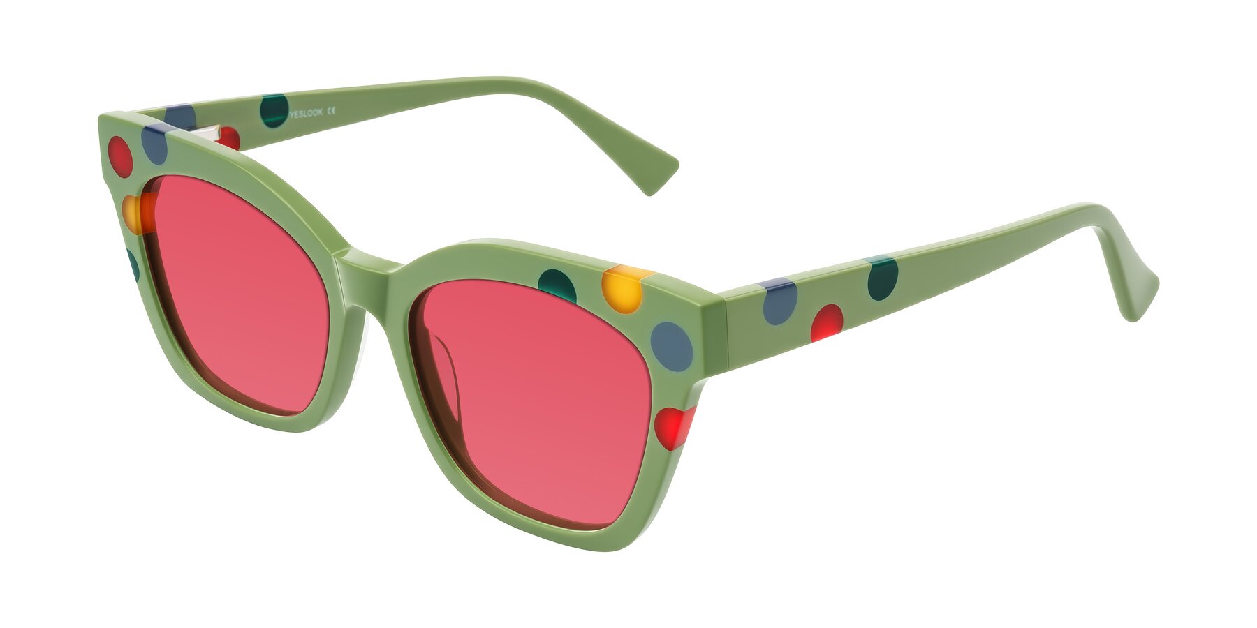 Angle of Falcon in Ladybug Red with Red Tinted Lenses