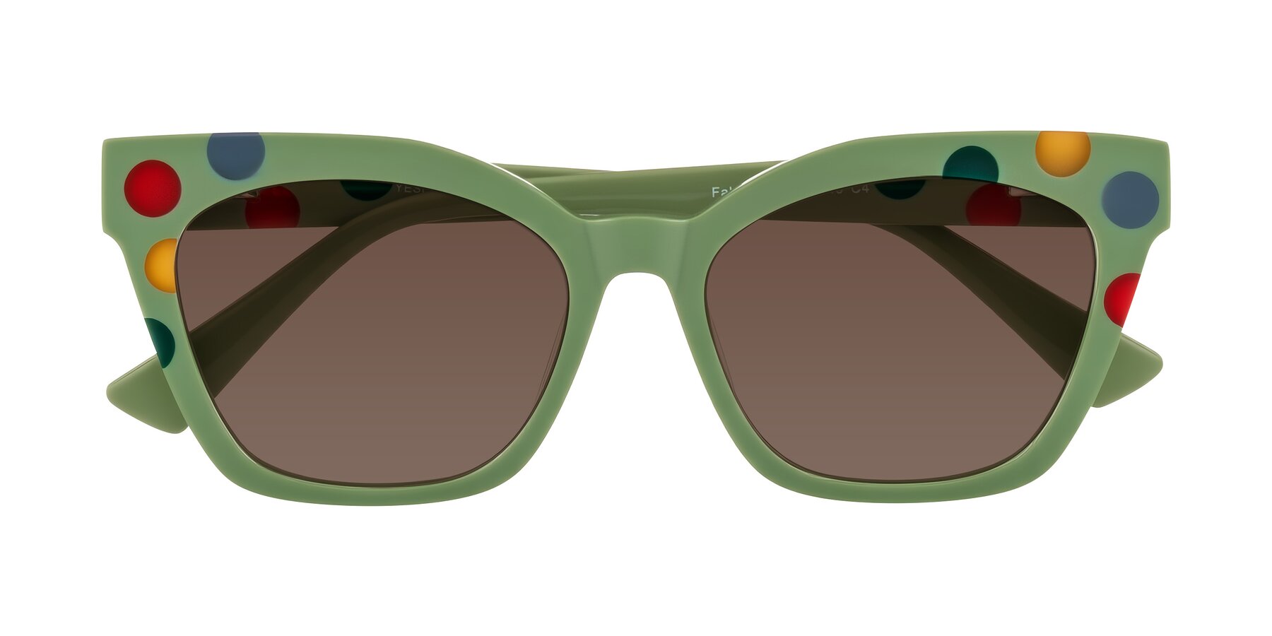 Folded Front of Falcon in Ladybug Red with Brown Tinted Lenses