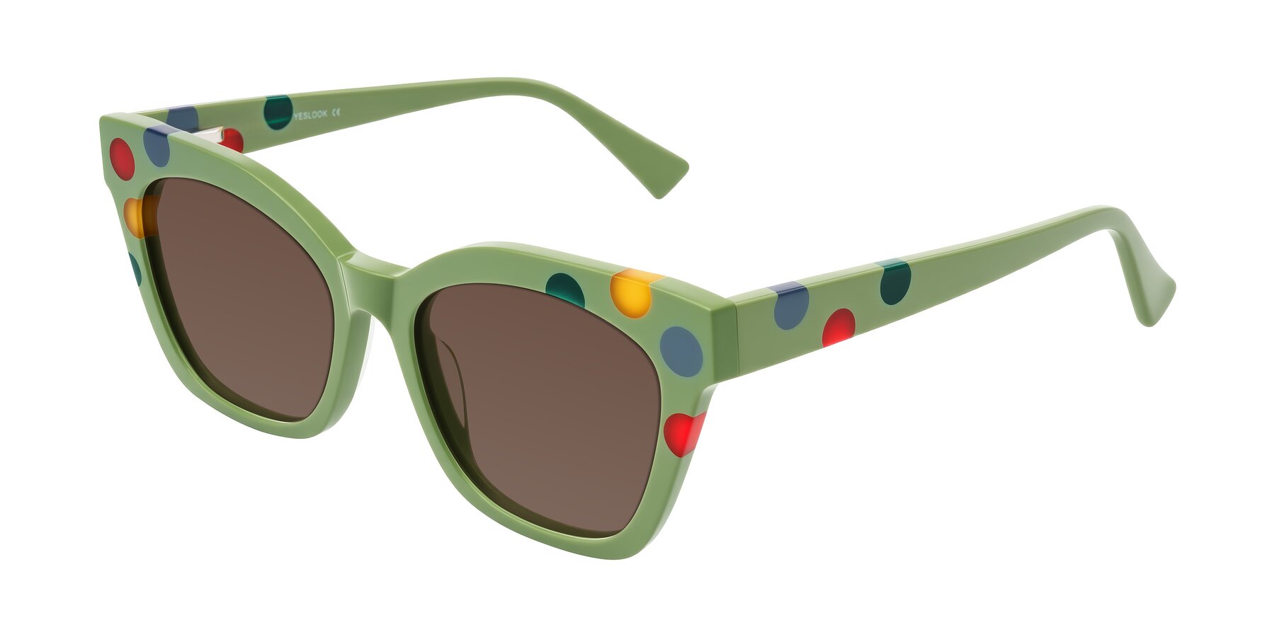 Angle of Falcon in Ladybug Red with Brown Tinted Lenses