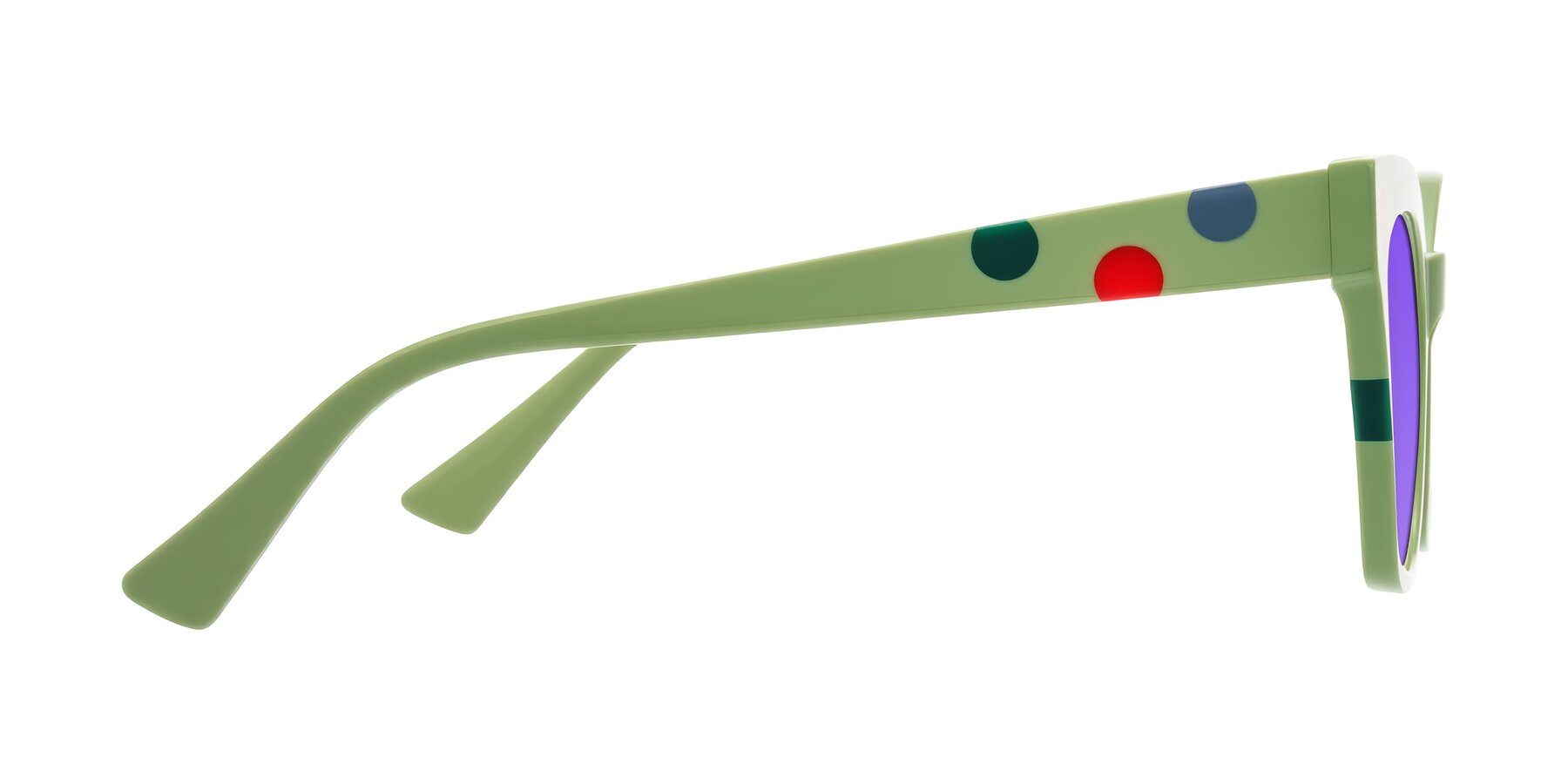 Side of Falcon in Ladybug Red with Purple Tinted Lenses