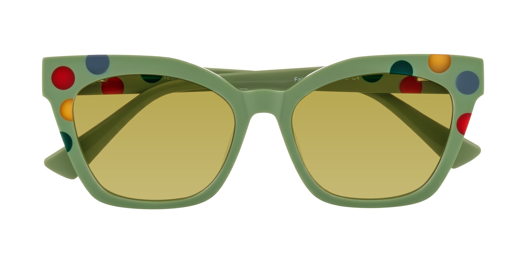 Folded Front of Falcon in Ladybug Red with Champagne Tinted Lenses