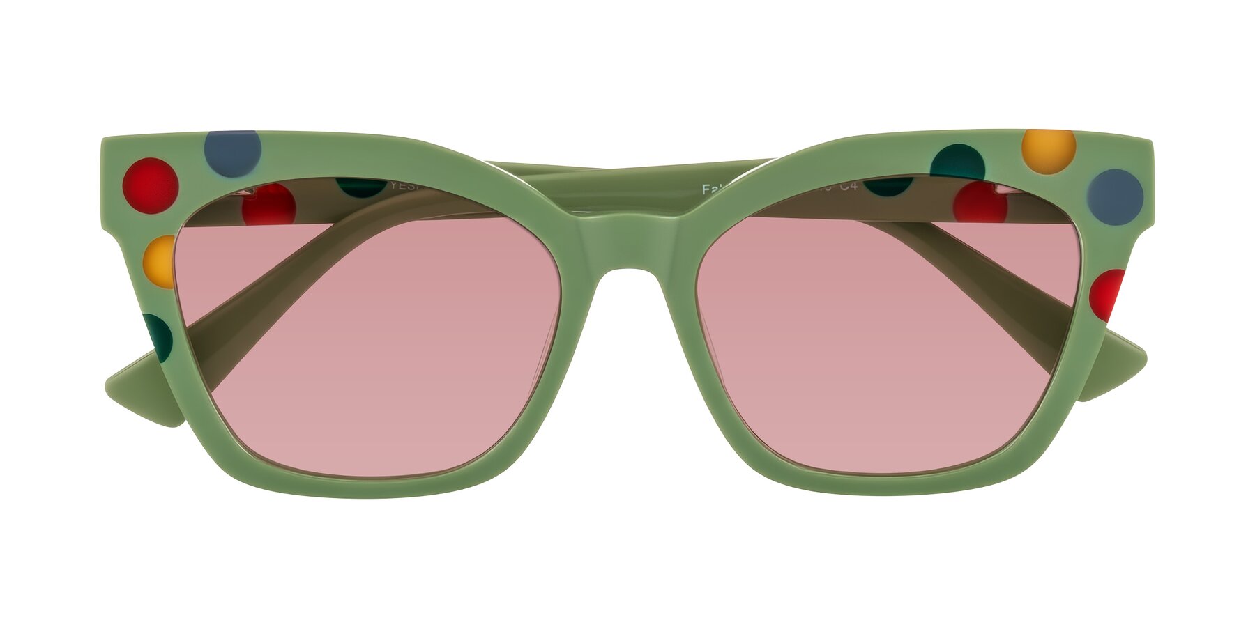 Folded Front of Falcon in Ladybug Red with Medium Garnet Tinted Lenses