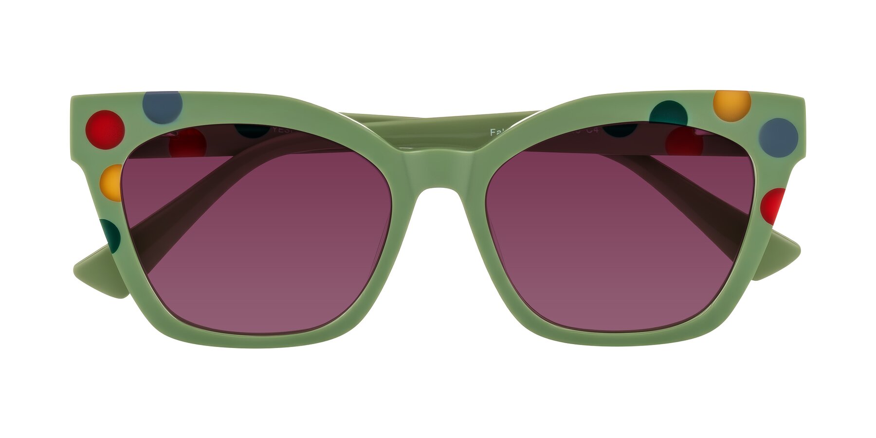 Folded Front of Falcon in Ladybug Red with Wine Tinted Lenses
