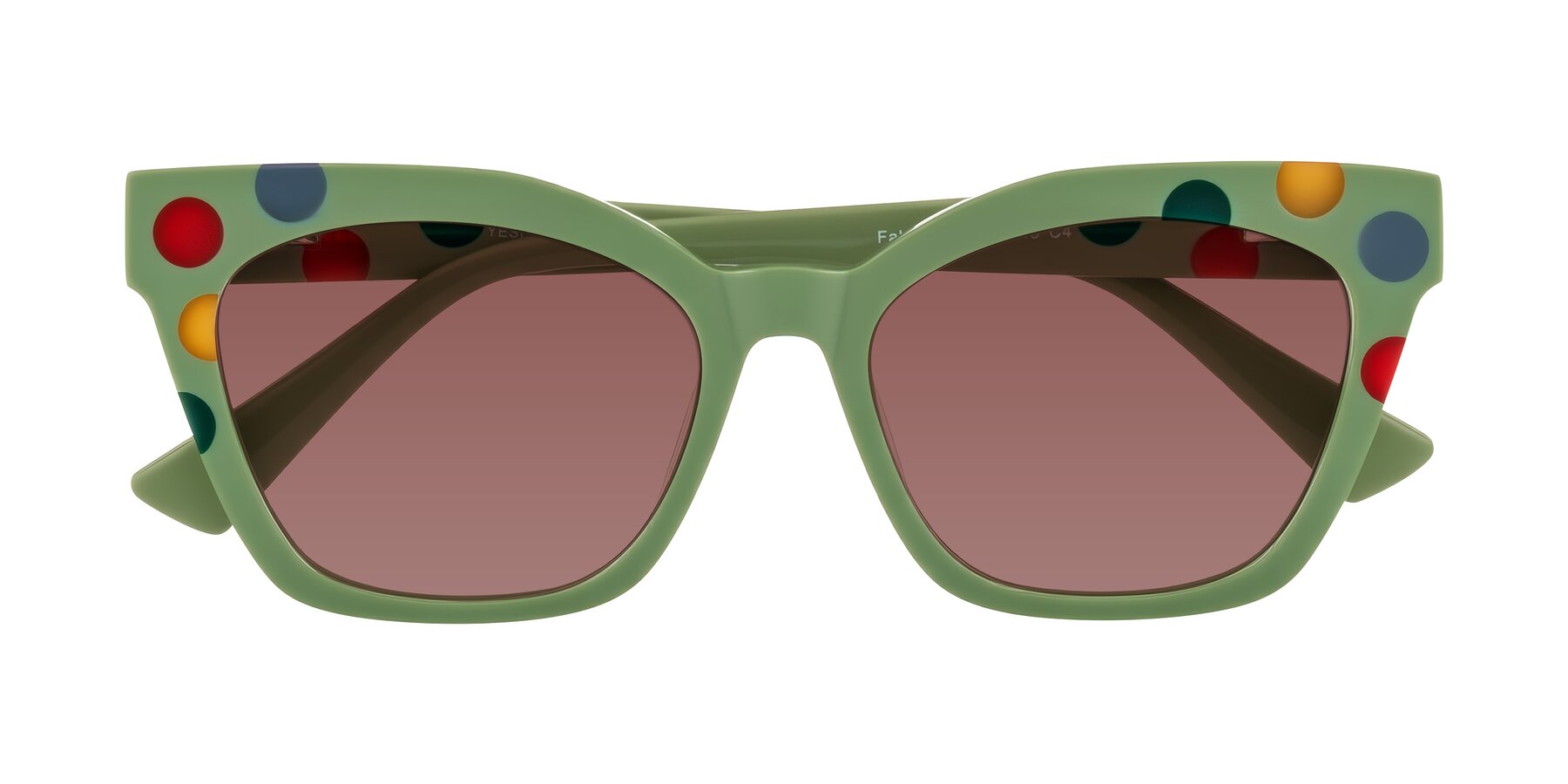 Folded Front of Falcon in Ladybug Red with Garnet Tinted Lenses