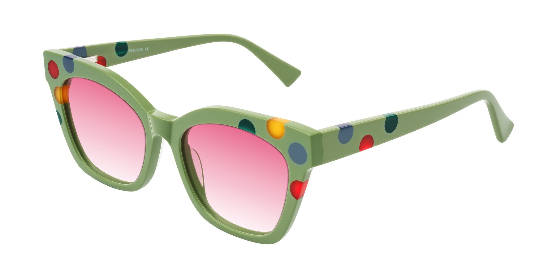 Angle of Falcon in Ladybug Red with Pink Gradient Lenses