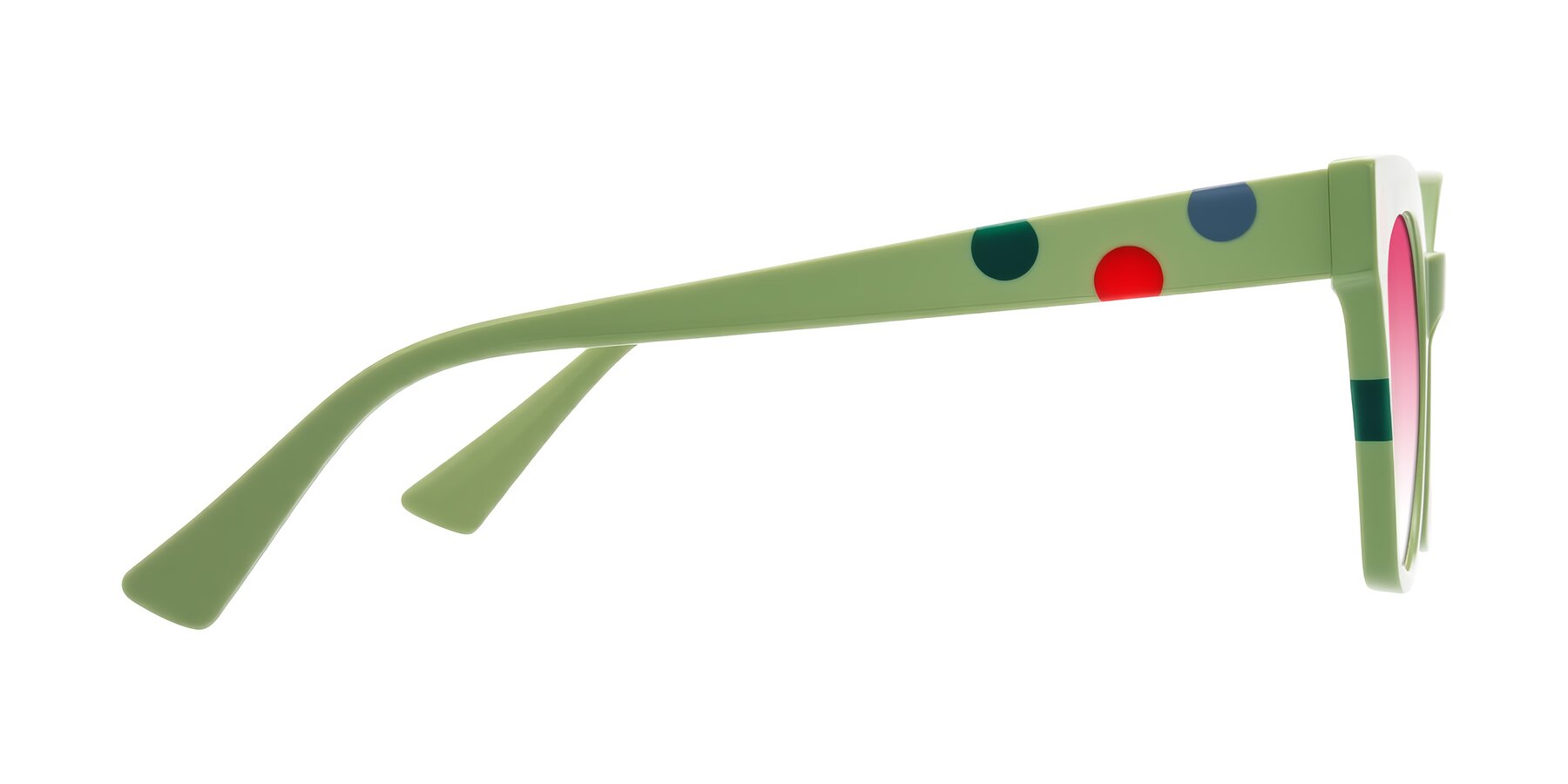 Side of Falcon in Ladybug Red with Pink Gradient Lenses