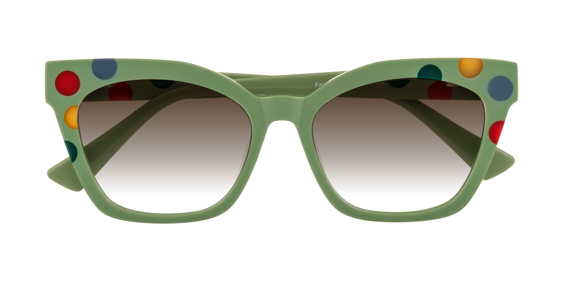 Folded Front of Falcon in Ladybug Red with Brown Gradient Lenses