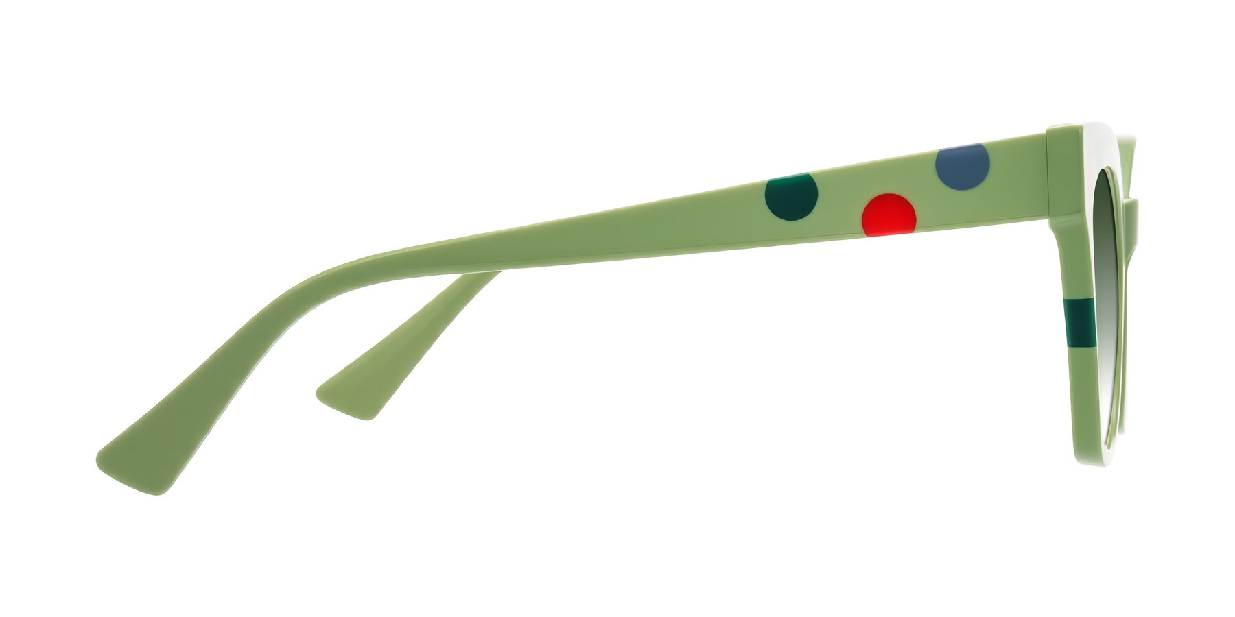 Side of Falcon in Ladybug Red with Green Gradient Lenses