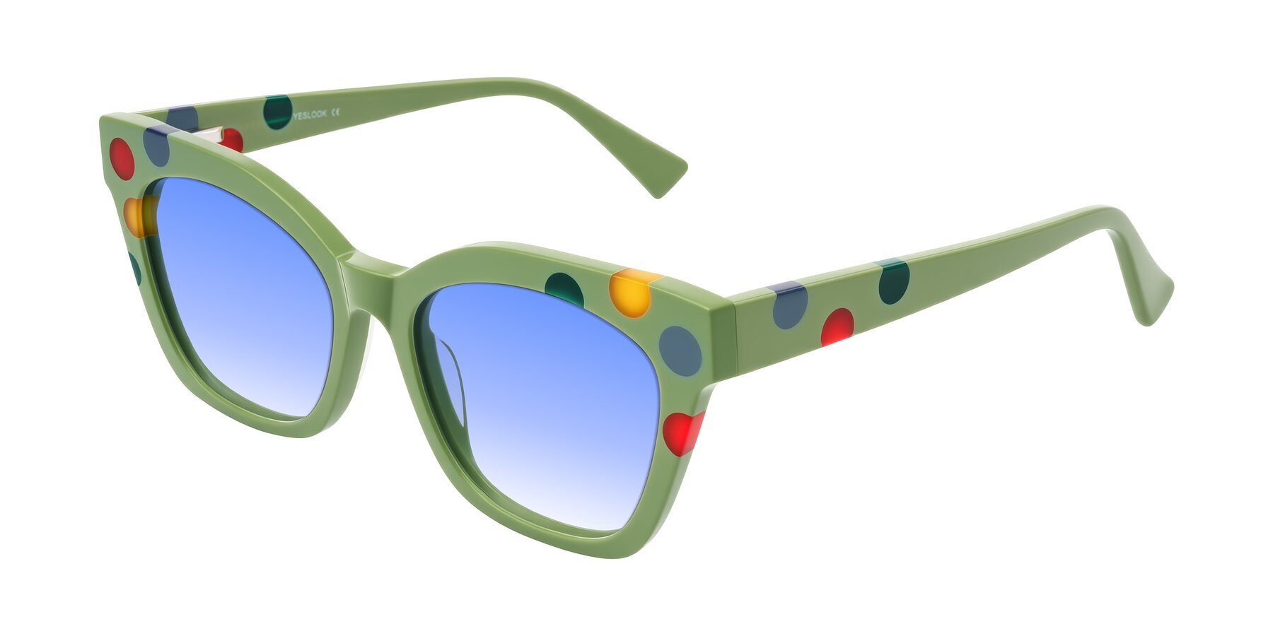 Angle of Falcon in Ladybug Red with Blue Gradient Lenses