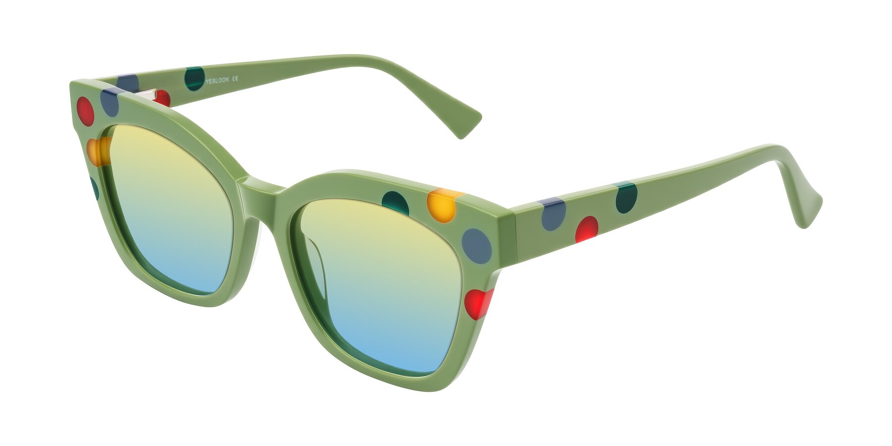 Angle of Falcon in Ladybug Red with Yellow / Blue Gradient Lenses