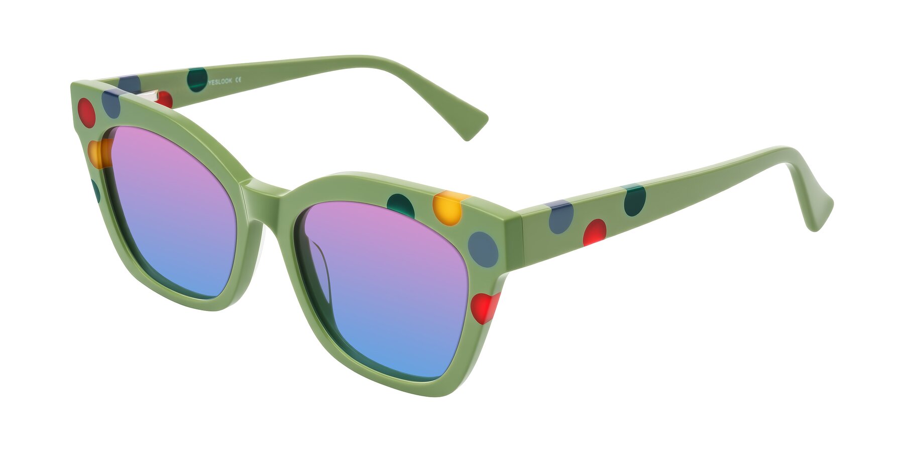 Angle of Falcon in Ladybug Red with Pink / Blue Gradient Lenses