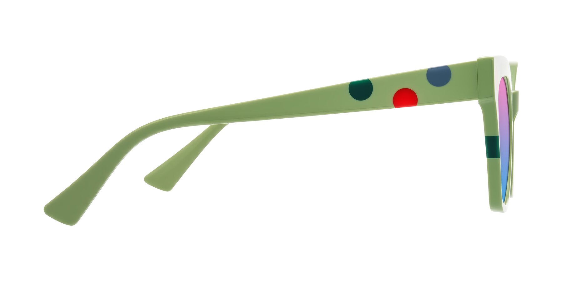 Side of Falcon in Ladybug Red with Pink / Blue Gradient Lenses