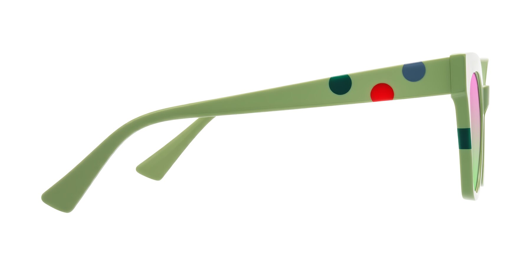 Side of Falcon in Ladybug Red with Pink / Green Gradient Lenses