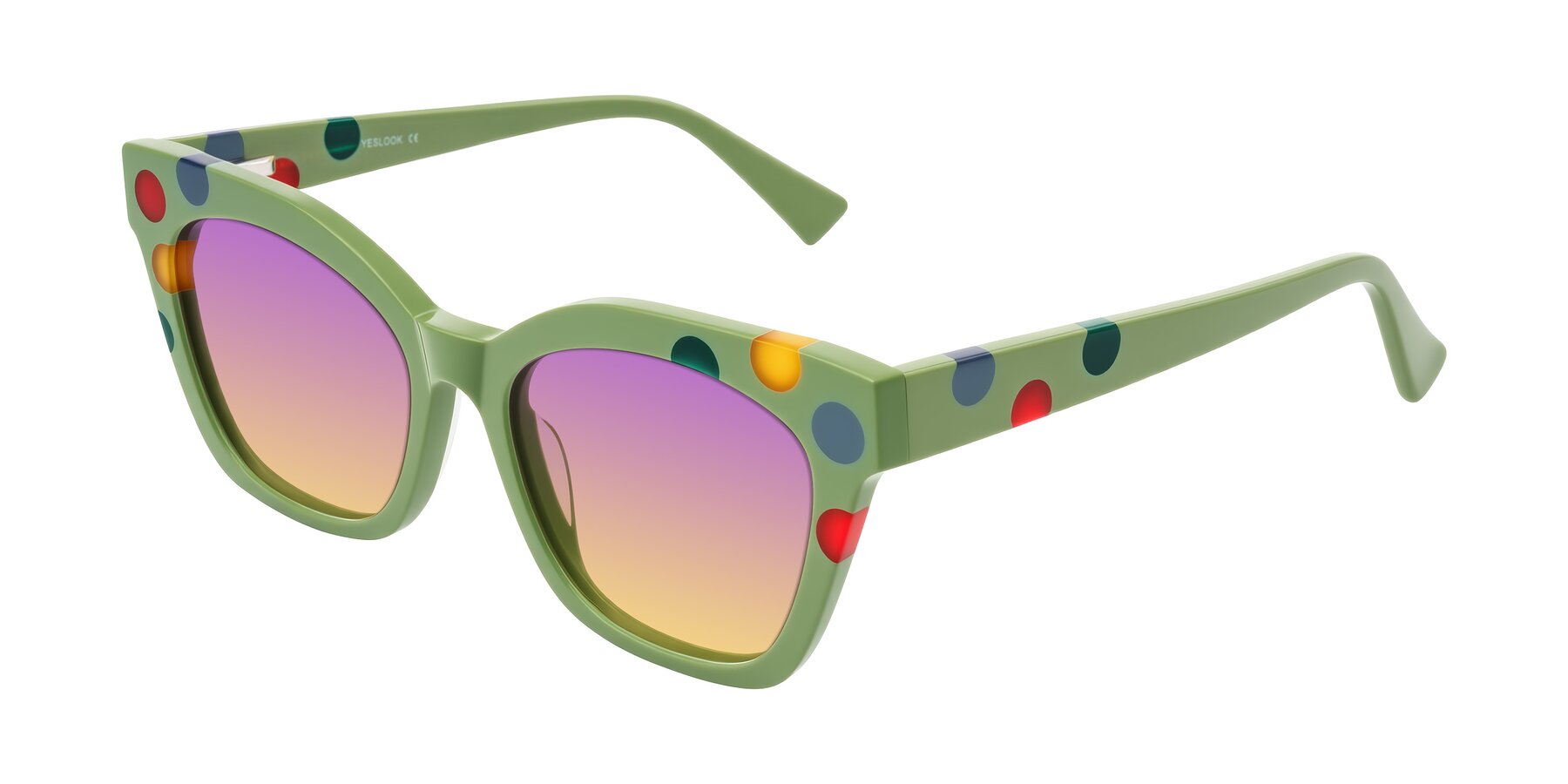 Angle of Falcon in Ladybug Red with Purple / Yellow Gradient Lenses