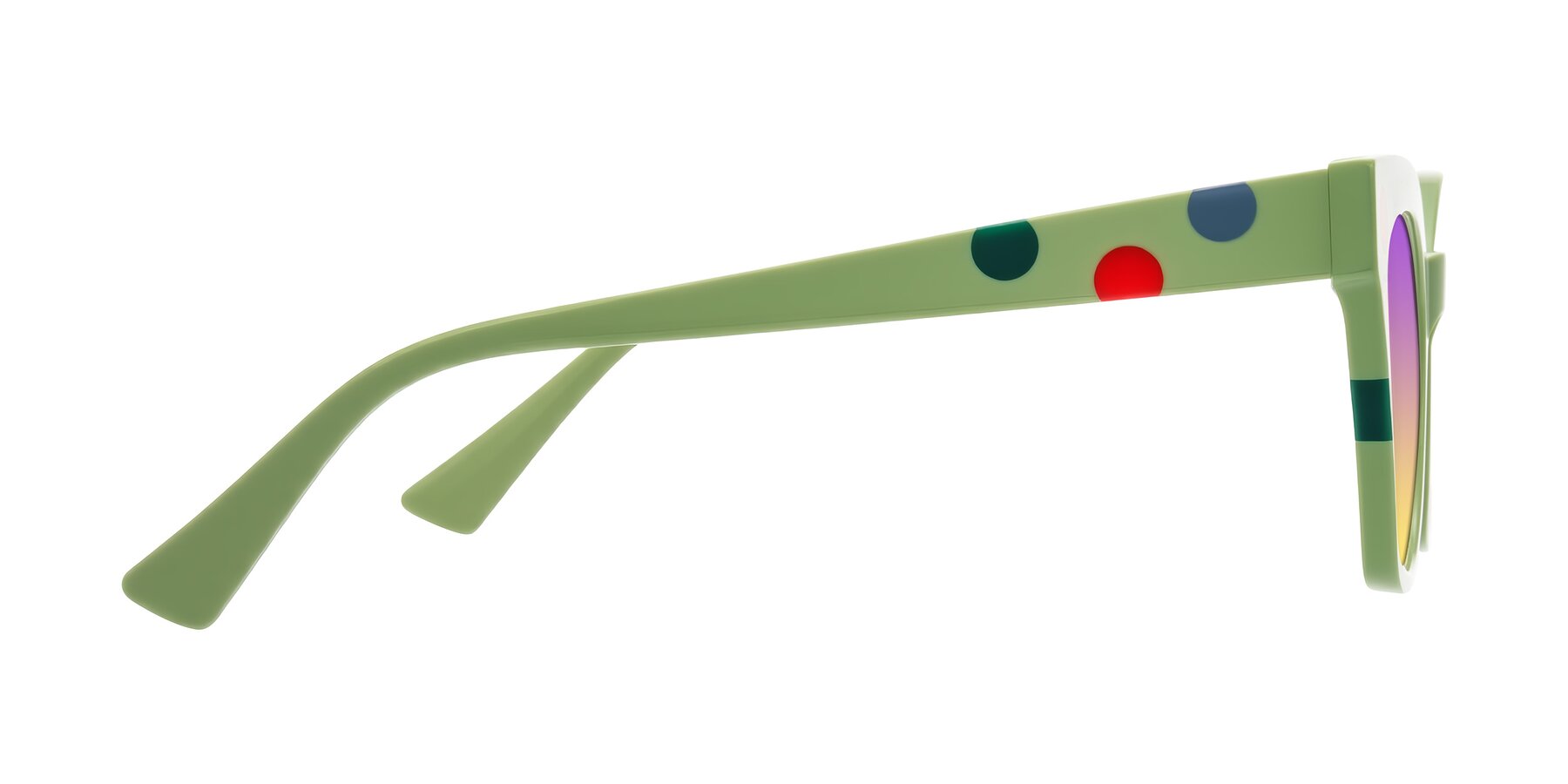 Side of Falcon in Ladybug Red with Purple / Yellow Gradient Lenses