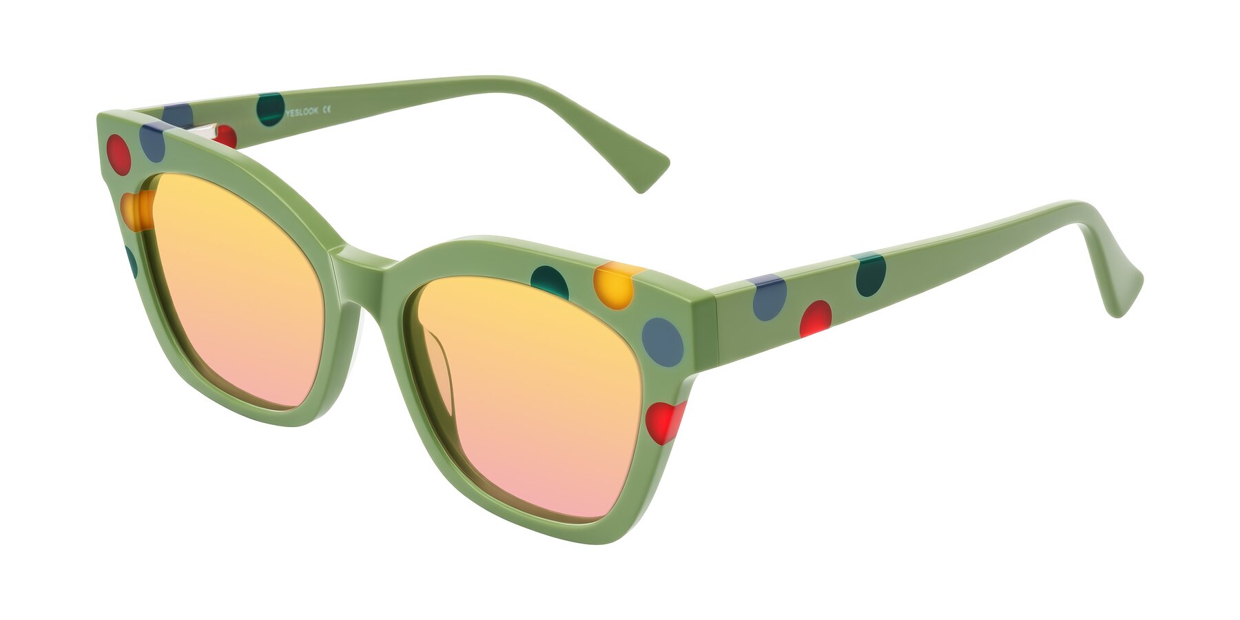 Angle of Falcon in Ladybug Red with Yellow / Pink Gradient Lenses