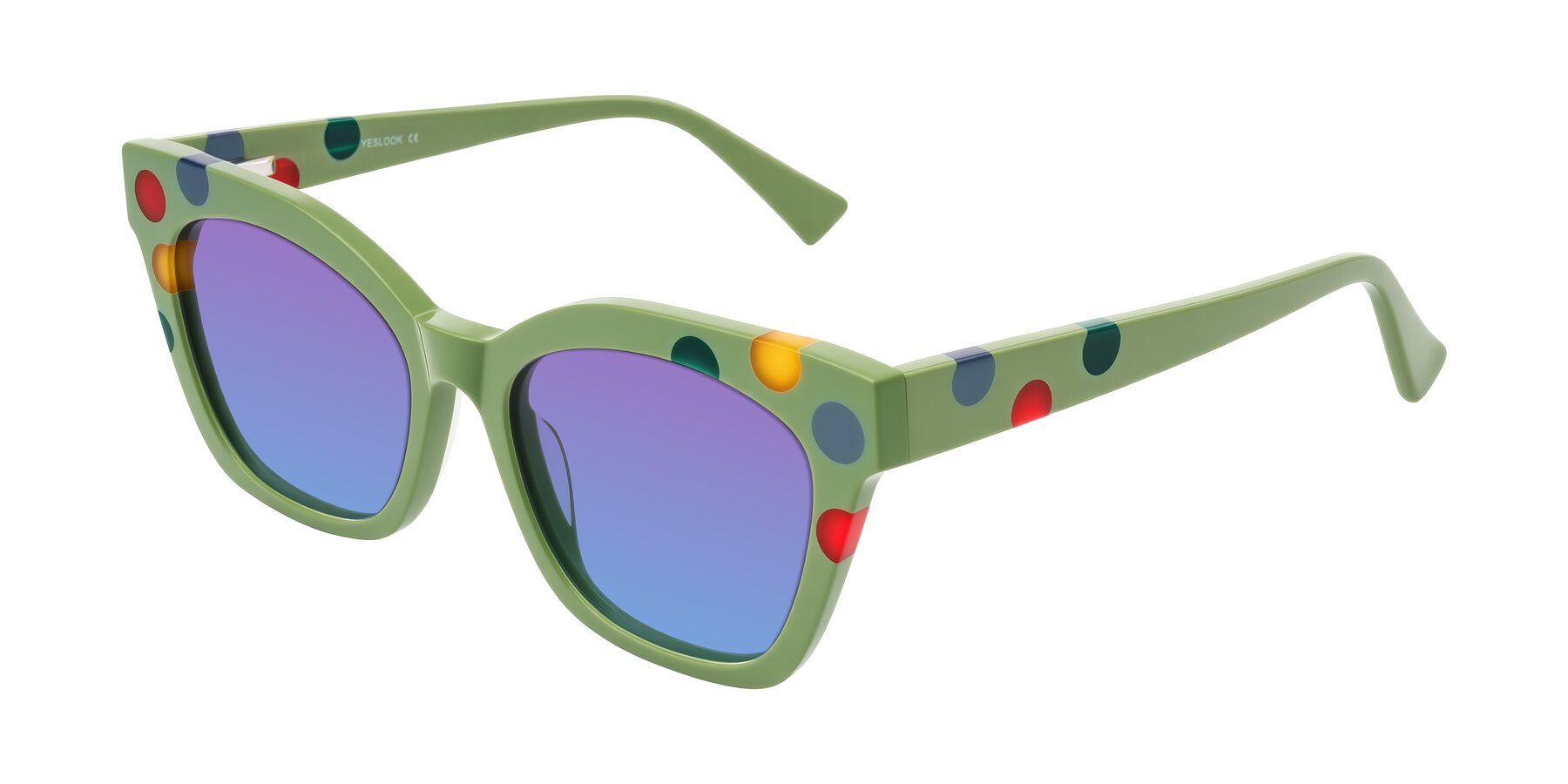 Angle of Falcon in Ladybug Red with Purple / Blue Gradient Lenses