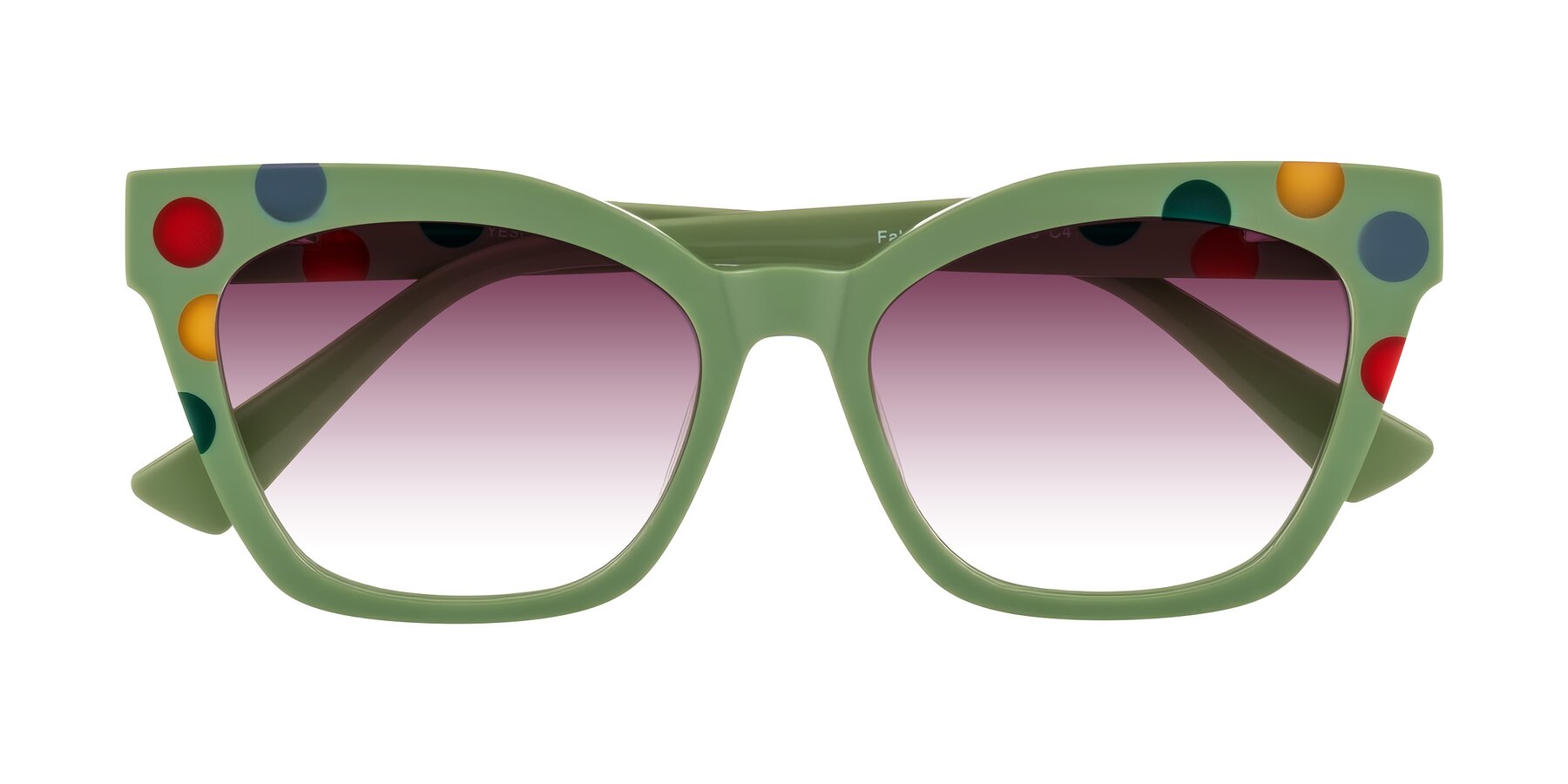 Folded Front of Falcon in Ladybug Red with Wine Gradient Lenses