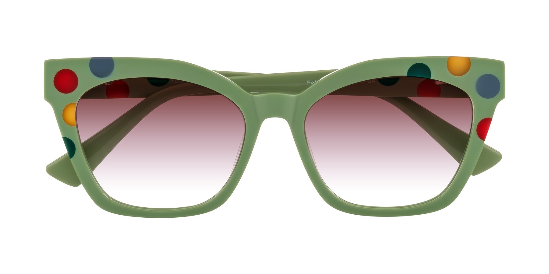 Folded Front of Falcon in Ladybug Red with Garnet Gradient Lenses