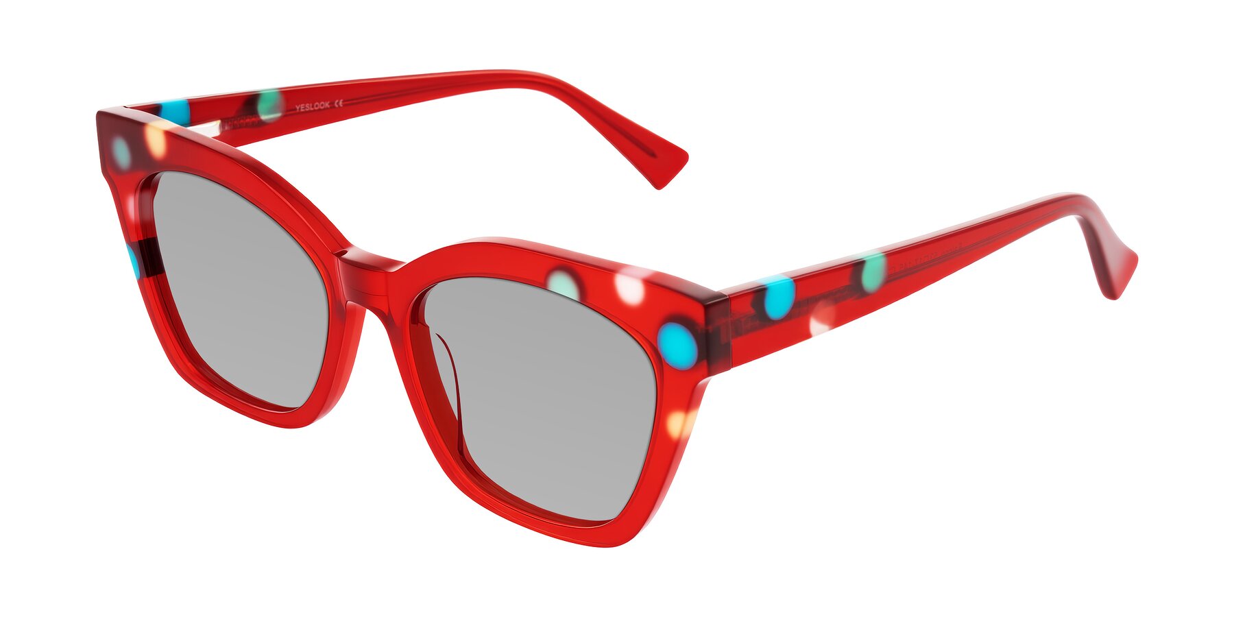 Angle of Falcon in Sage Dots with Light Gray Tinted Lenses