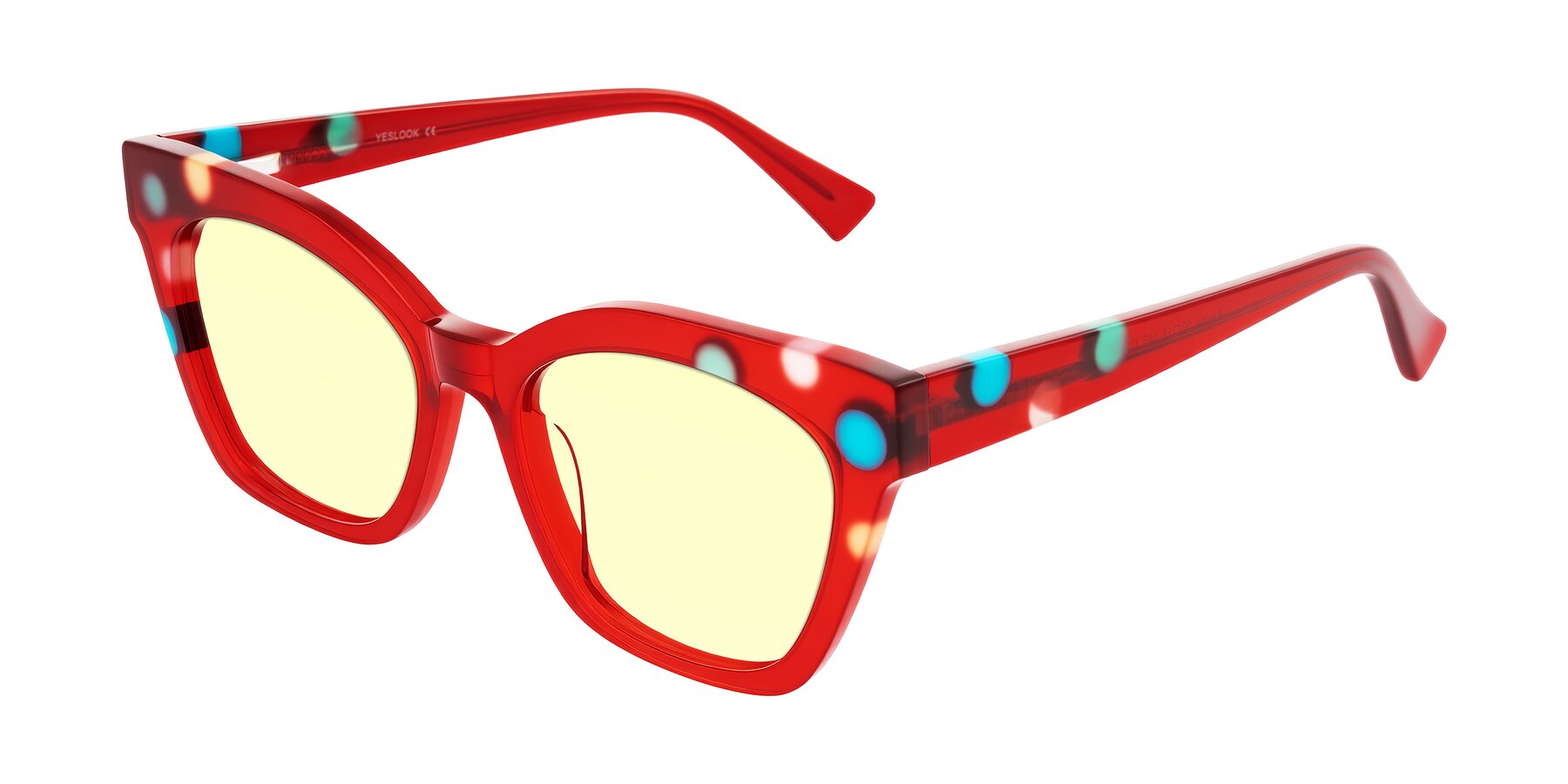 Angle of Falcon in Sage Dots with Light Yellow Tinted Lenses