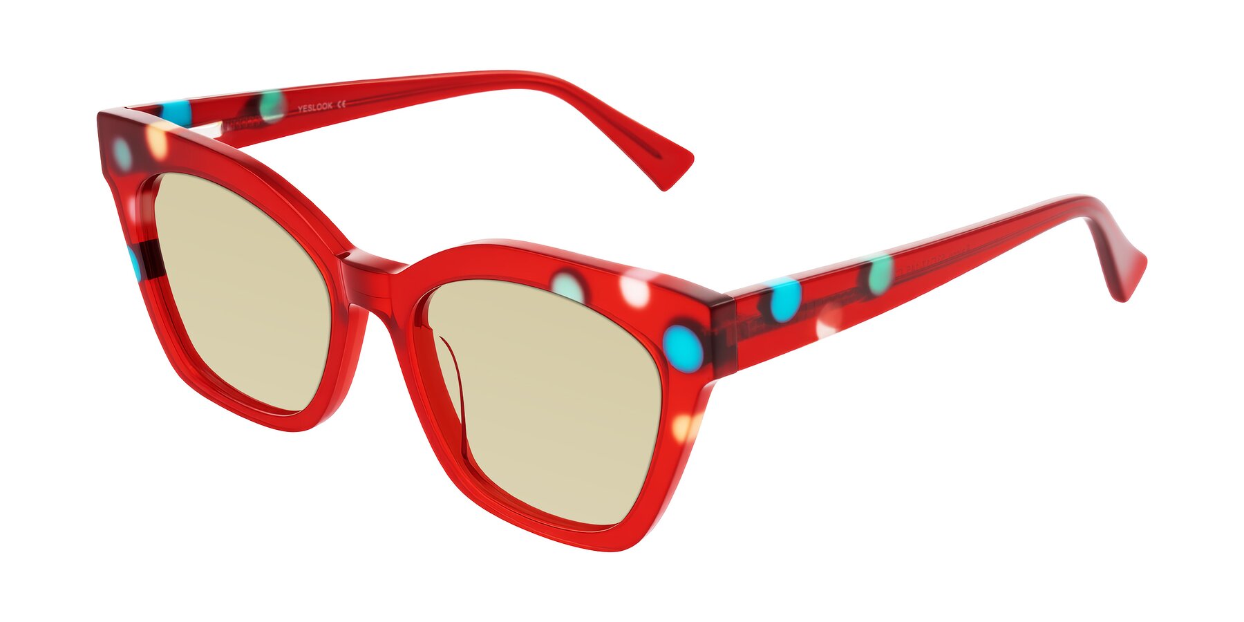 Angle of Falcon in Sage Dots with Light Champagne Tinted Lenses