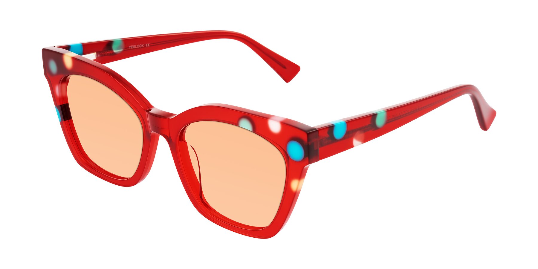 Angle of Falcon in Sage Dots with Light Orange Tinted Lenses