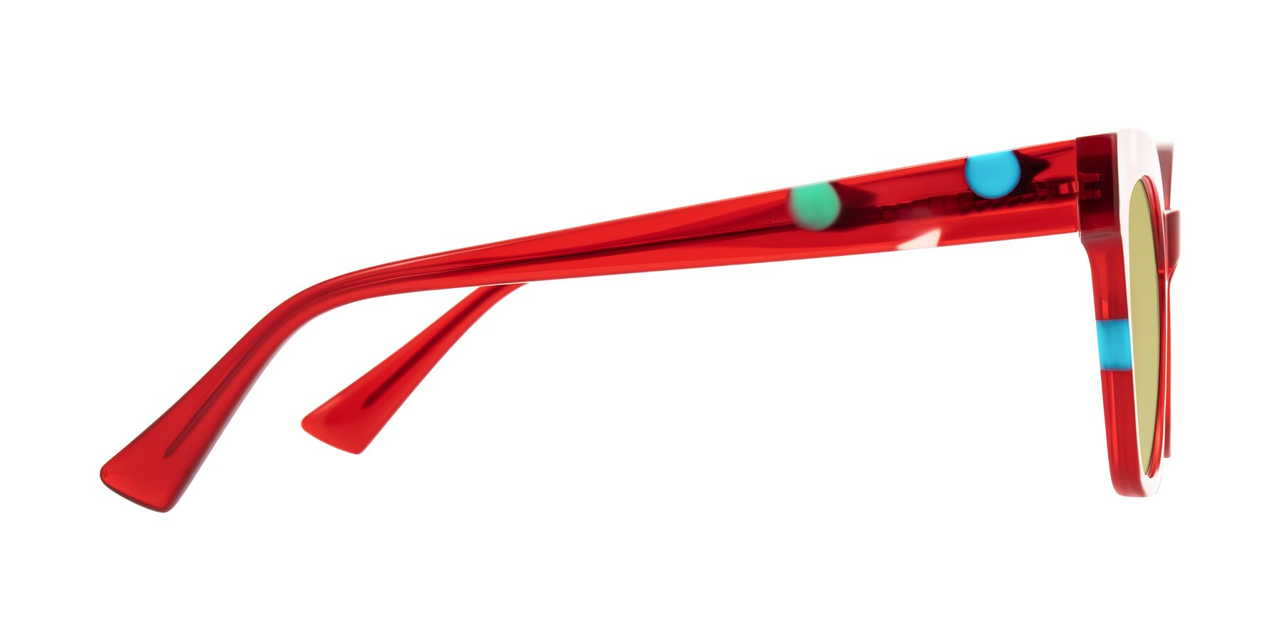 Side of Falcon in Sage Dots with Medium Champagne Tinted Lenses