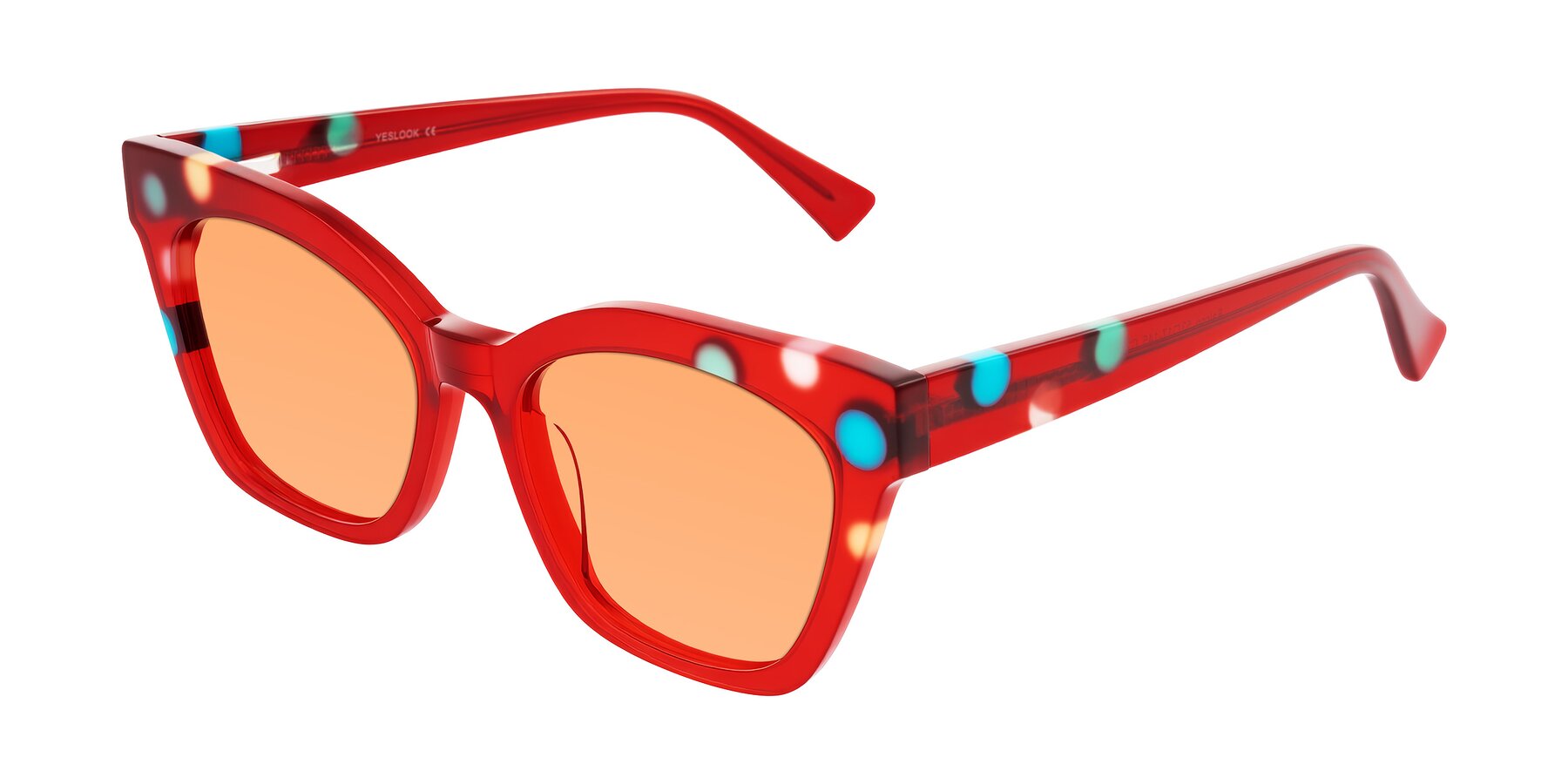 Angle of Falcon in Sage Dots with Medium Orange Tinted Lenses