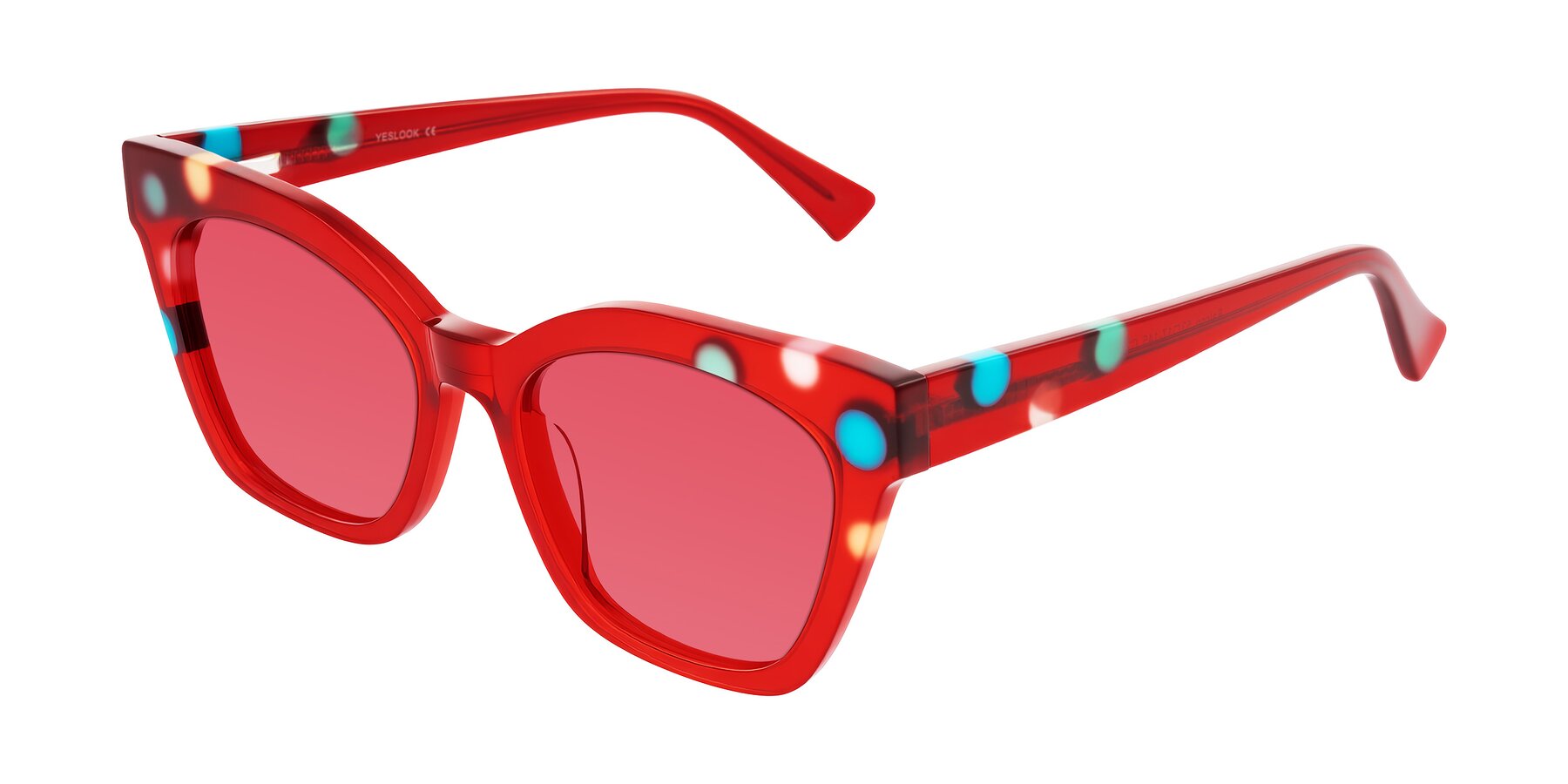 Angle of Falcon in Sage Dots with Red Tinted Lenses
