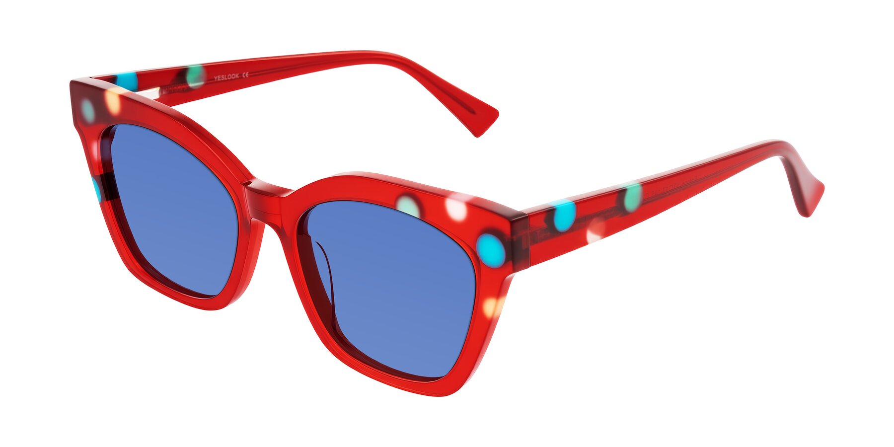 Angle of Falcon in Sage Dots with Blue Tinted Lenses
