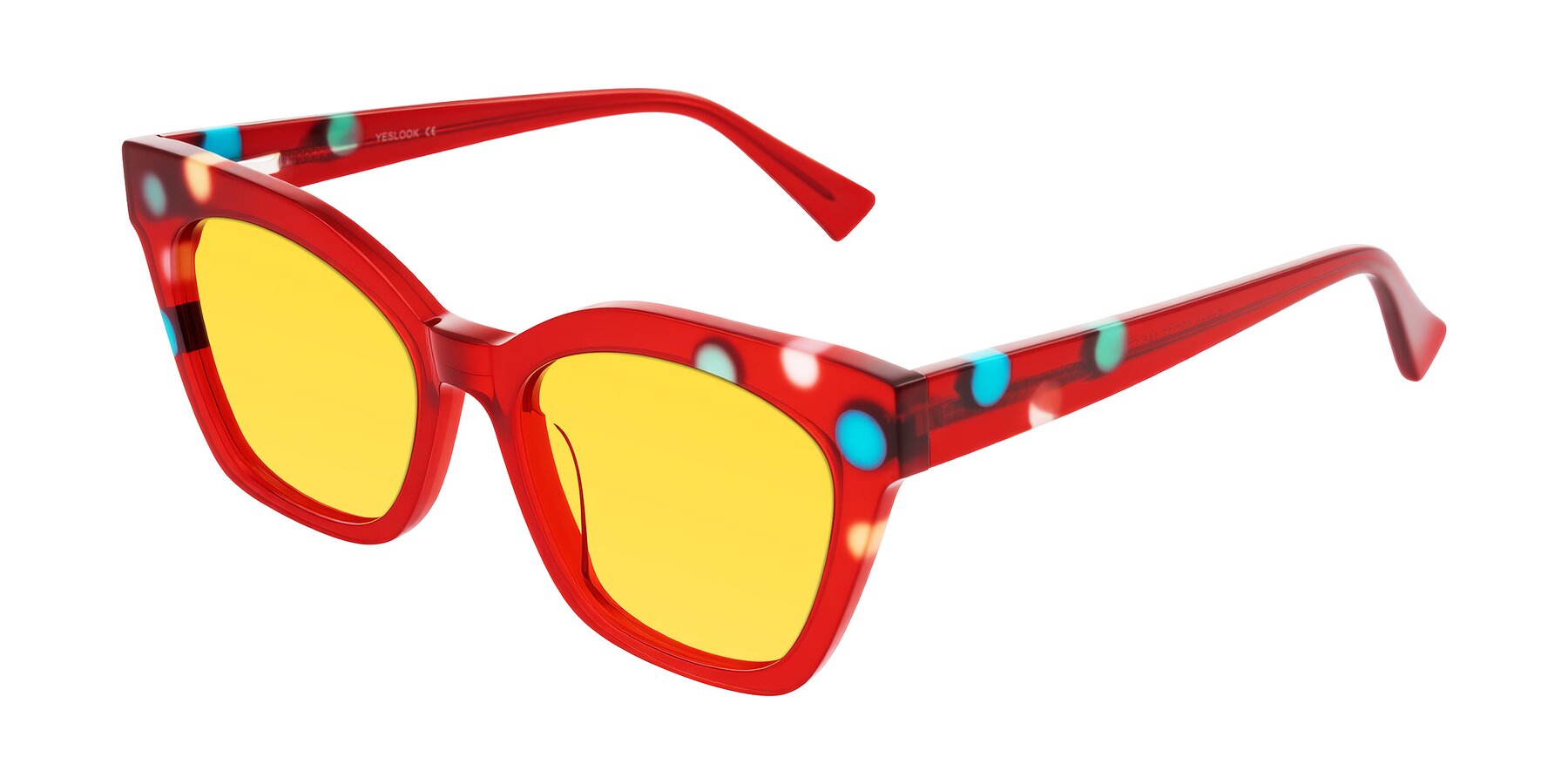 Angle of Falcon in Sage Dots with Yellow Tinted Lenses