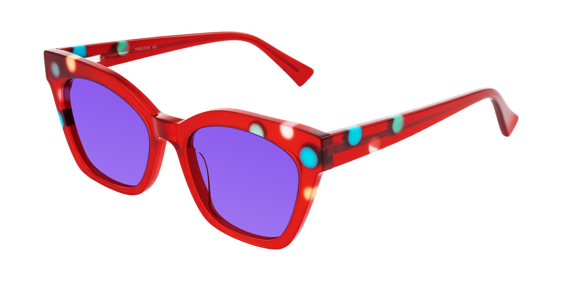 Angle of Falcon in Sage Dots with Purple Tinted Lenses