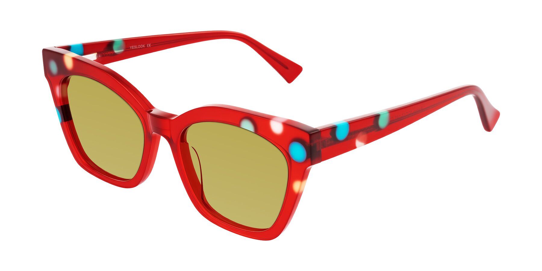 Angle of Falcon in Sage Dots with Champagne Tinted Lenses