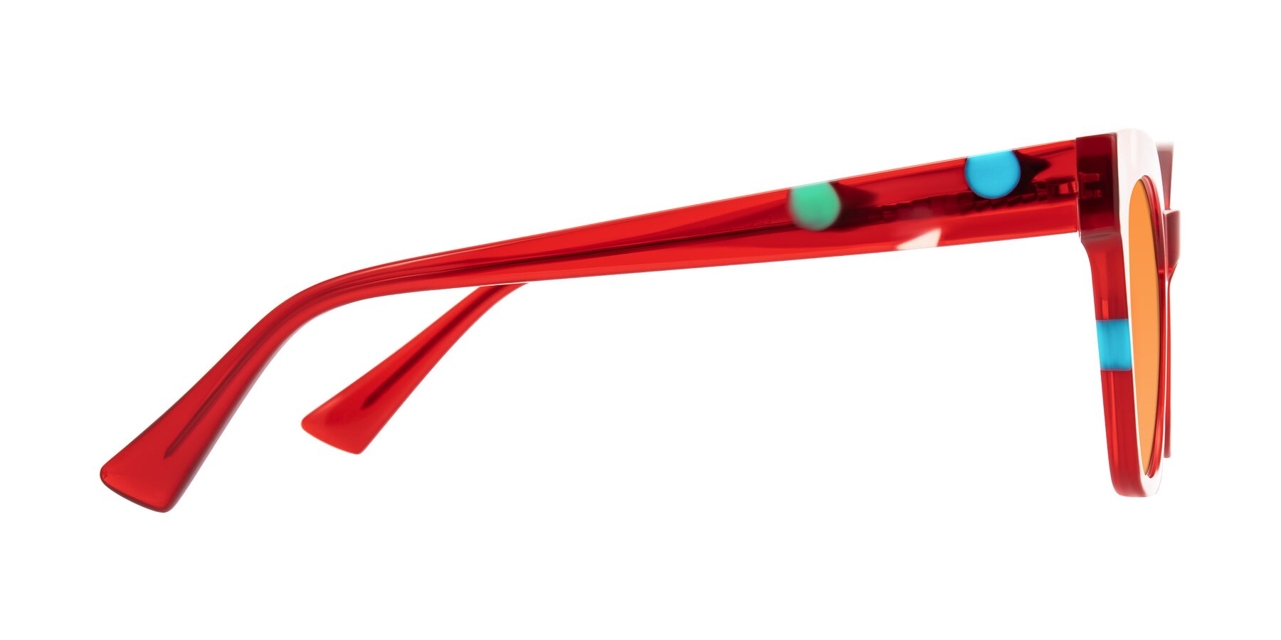 Side of Falcon in Sage Dots with Orange Tinted Lenses