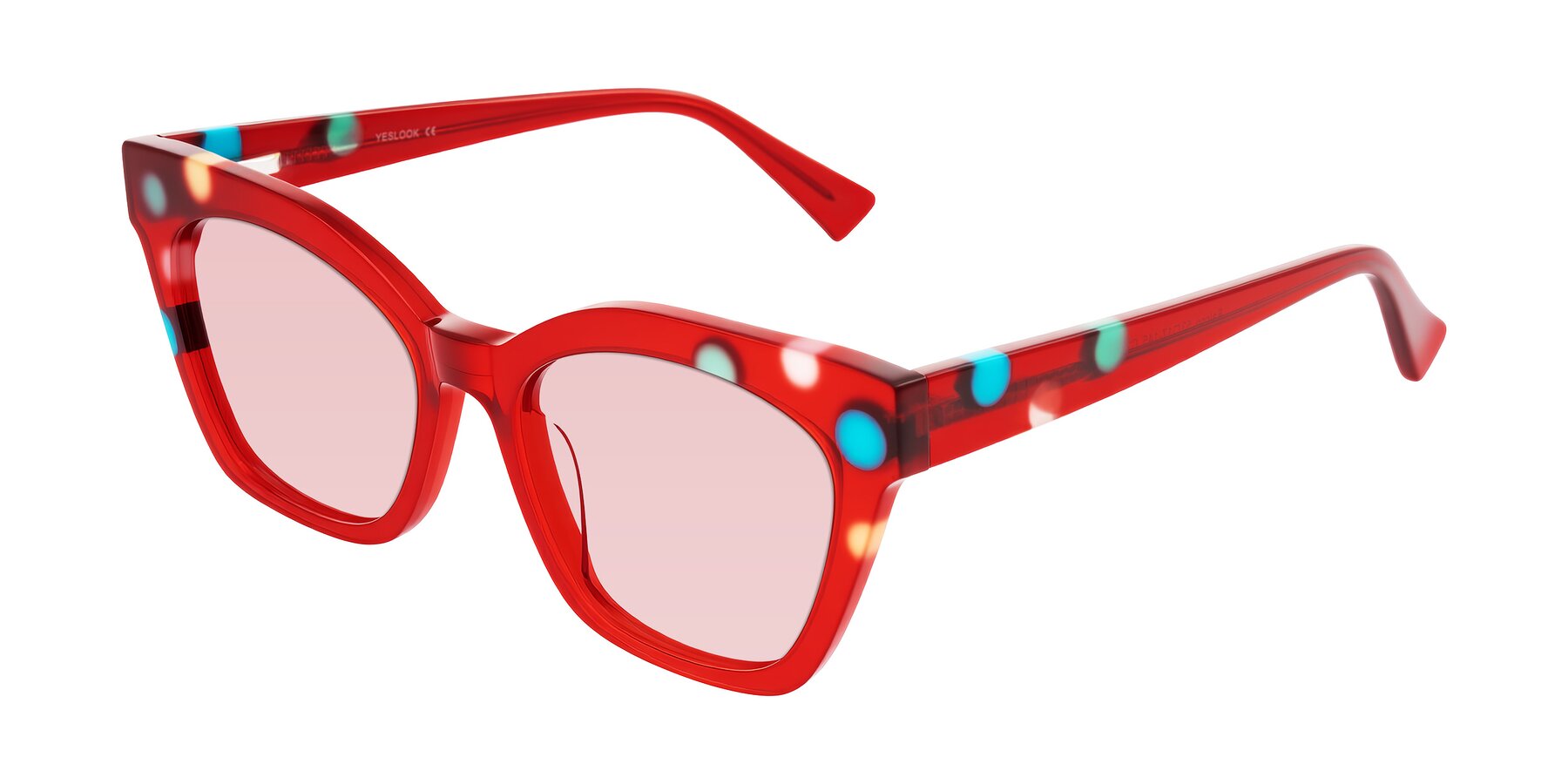 Angle of Falcon in Sage Dots with Light Garnet Tinted Lenses