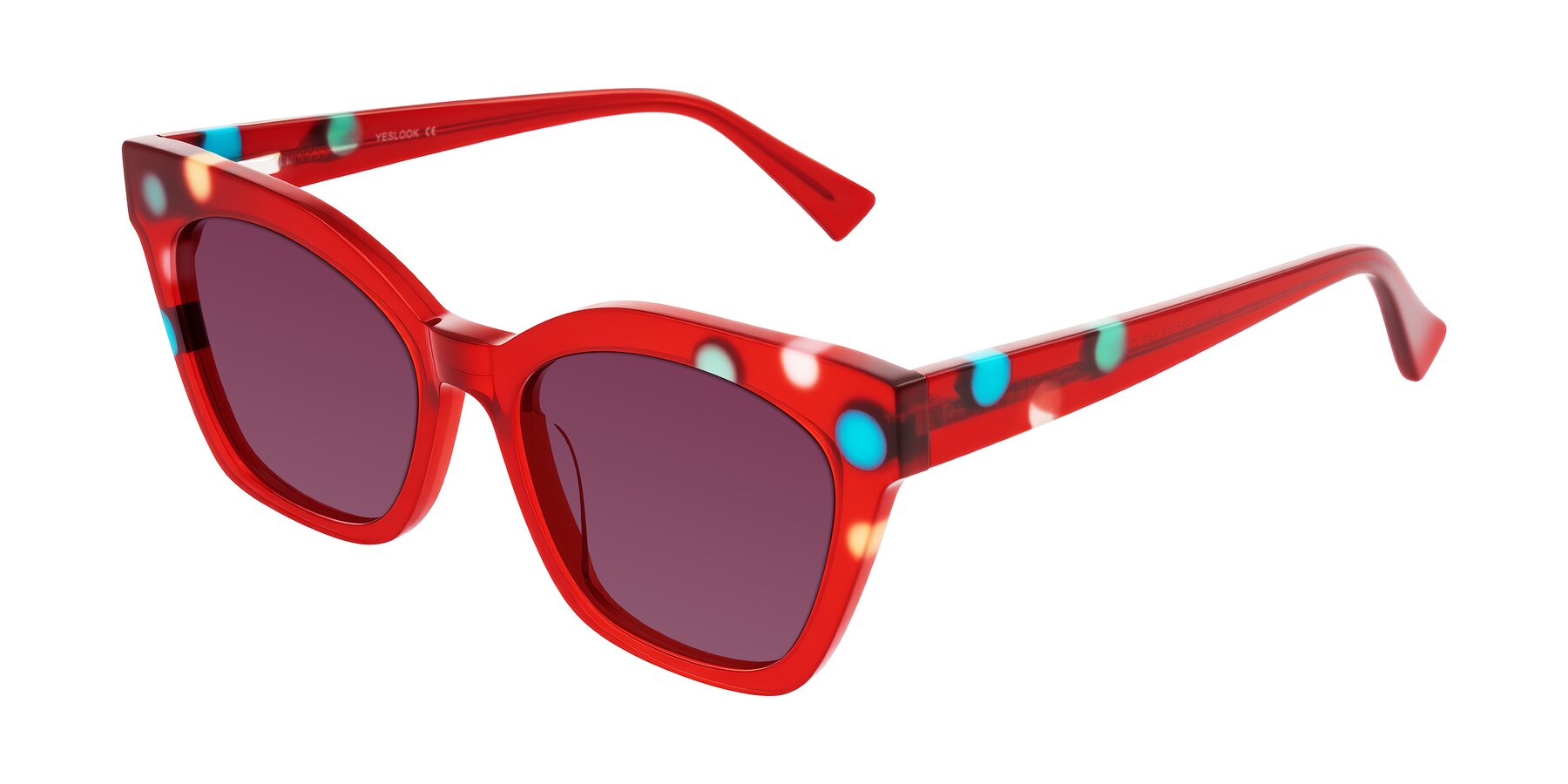 Angle of Falcon in Sage Dots with Wine Tinted Lenses