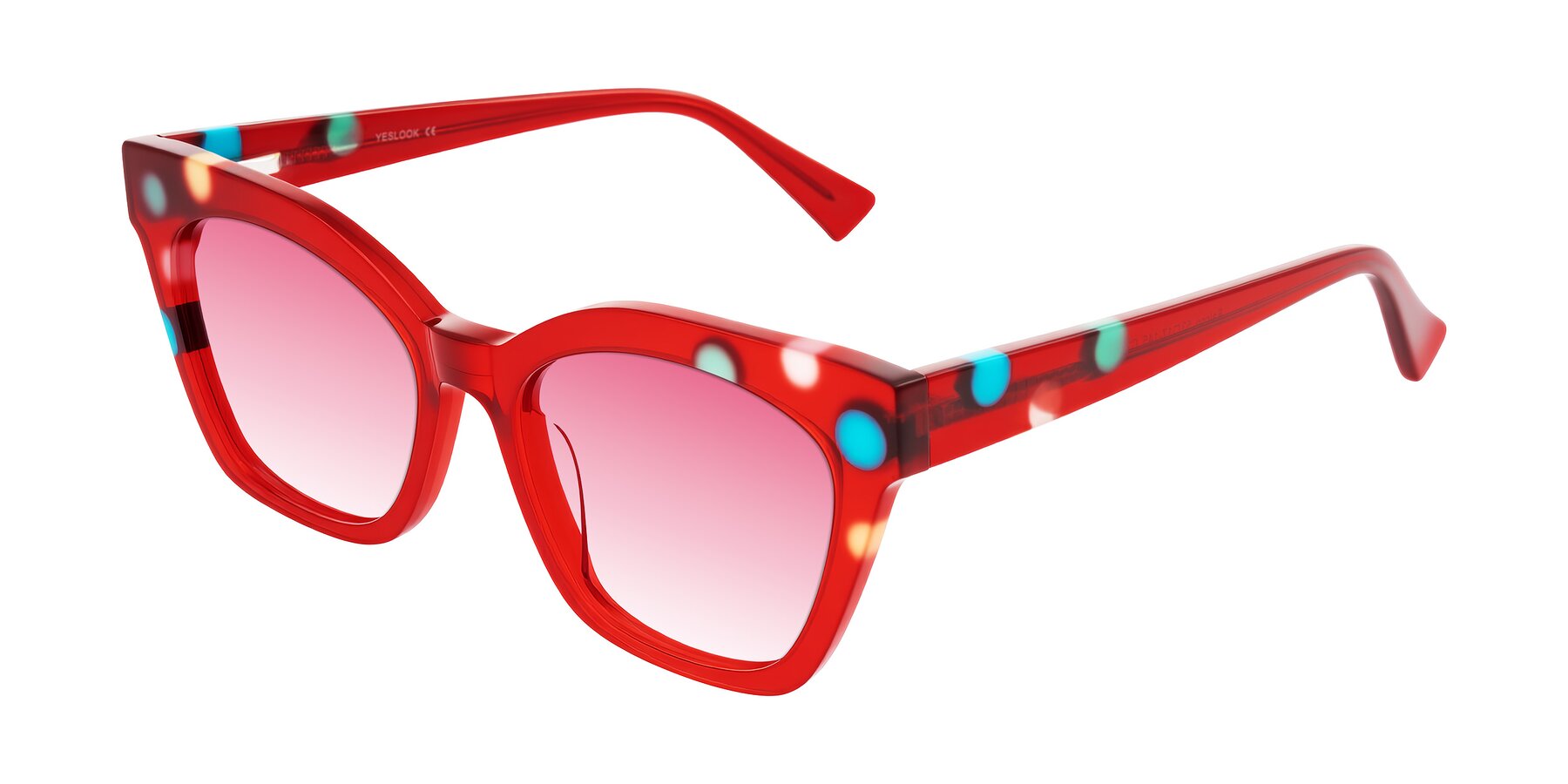 Angle of Falcon in Sage Dots with Pink Gradient Lenses