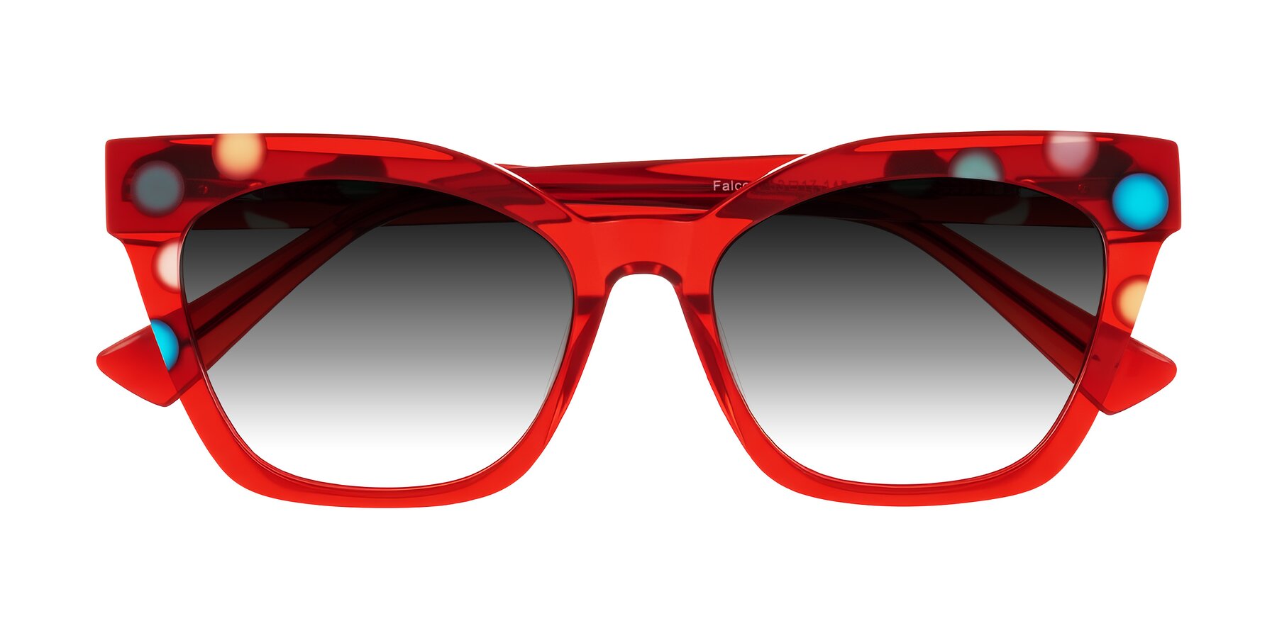 Folded Front of Falcon in Sage Dots with Gray Gradient Lenses